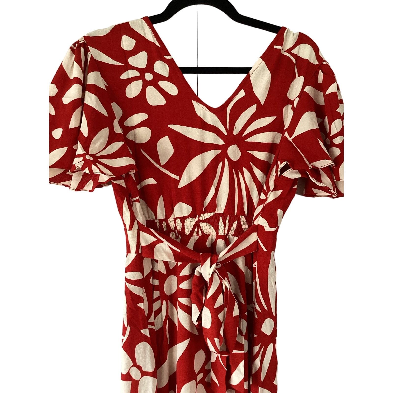 FAITHFULL NWT Faithfull The Brand San Isidro Mid Dress Floral Red Sz M Size M / US 6-8 / IT 42-44 - 9 Thumbnail