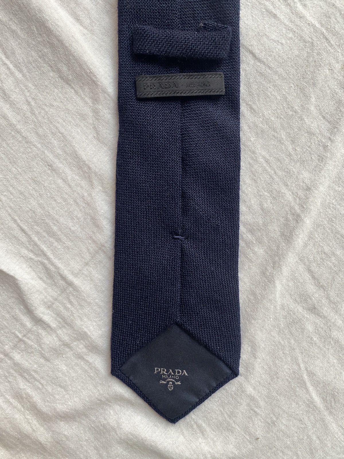 Prada Prada Navy Knit Tie Size ONE SIZE - 5 Thumbnail
