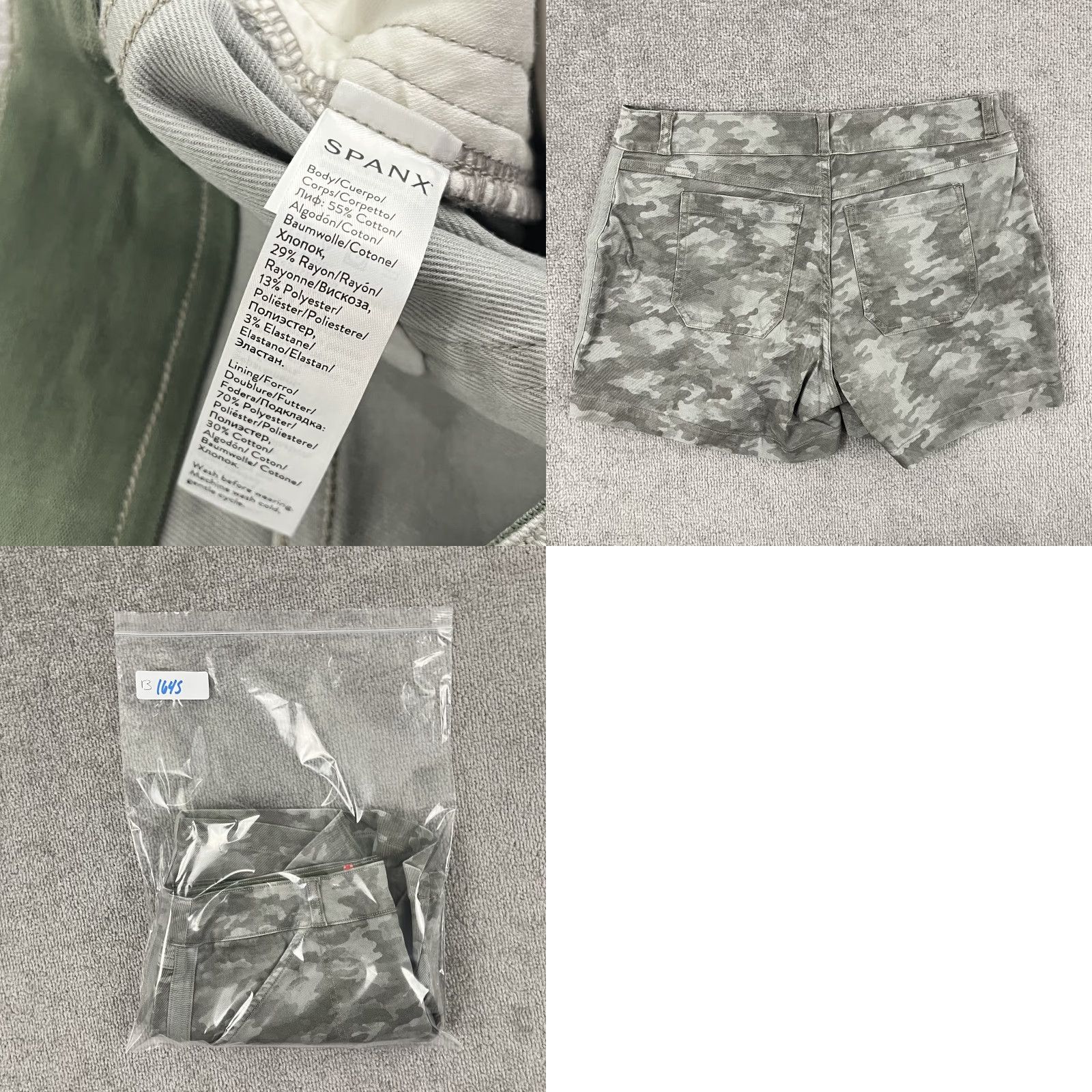 Spanx Spanx Stretch Twill Shorts Womens L / 5" Stone Wash Camouflage Gray Pull On Size 36" / US 14 / IT 50 - 8 Thumbnail