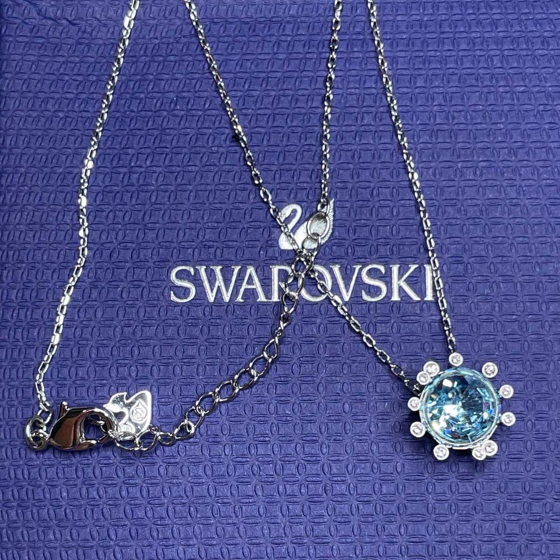 Swarovski Swarovski Crystal Olive Aqua Blue Crystal Pendant Necklace Size ONE SIZE - 5 Thumbnail