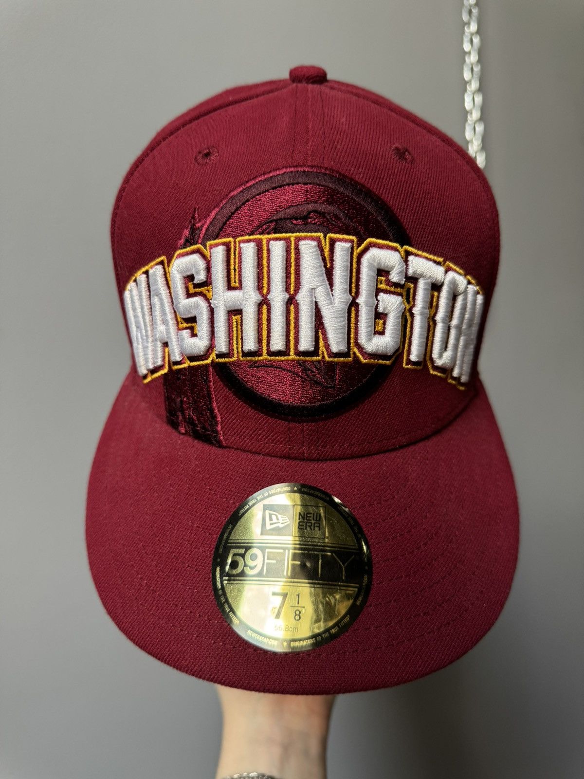 New Era NFL Washington Skins hat football fitted 7 Embroidered Size ONE SIZE - 5 Thumbnail