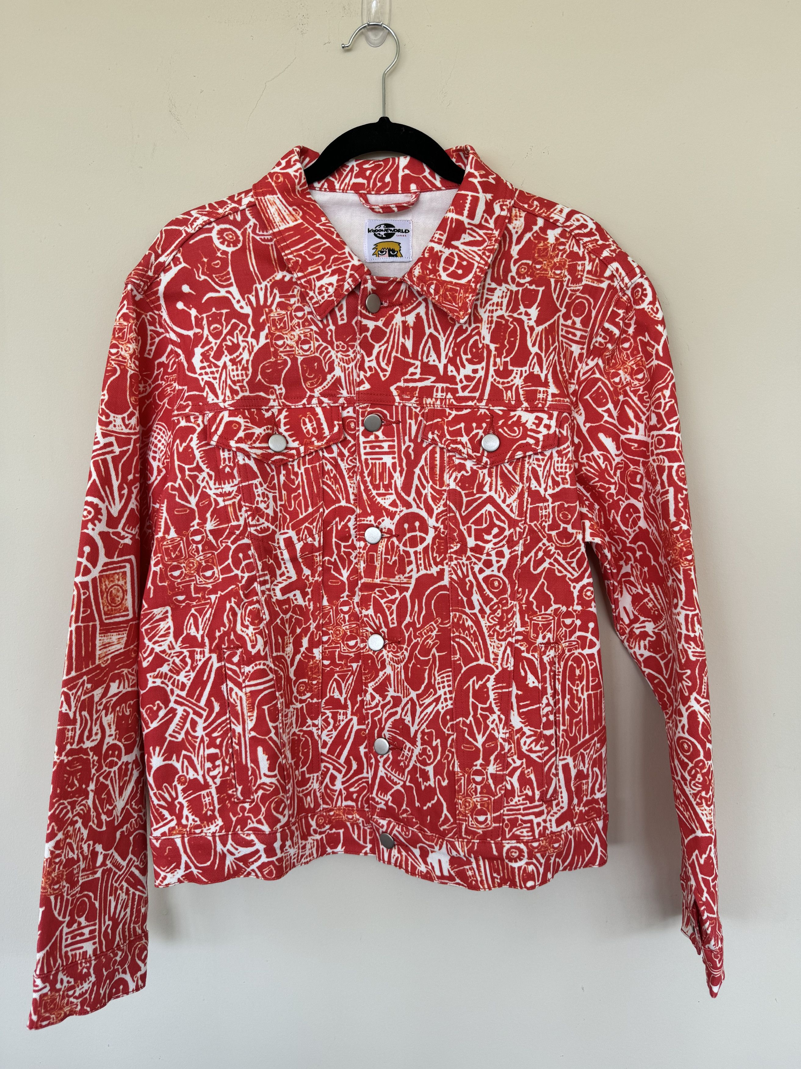 image of Kodone Denim Jacket in Red, Men's (Size Large)