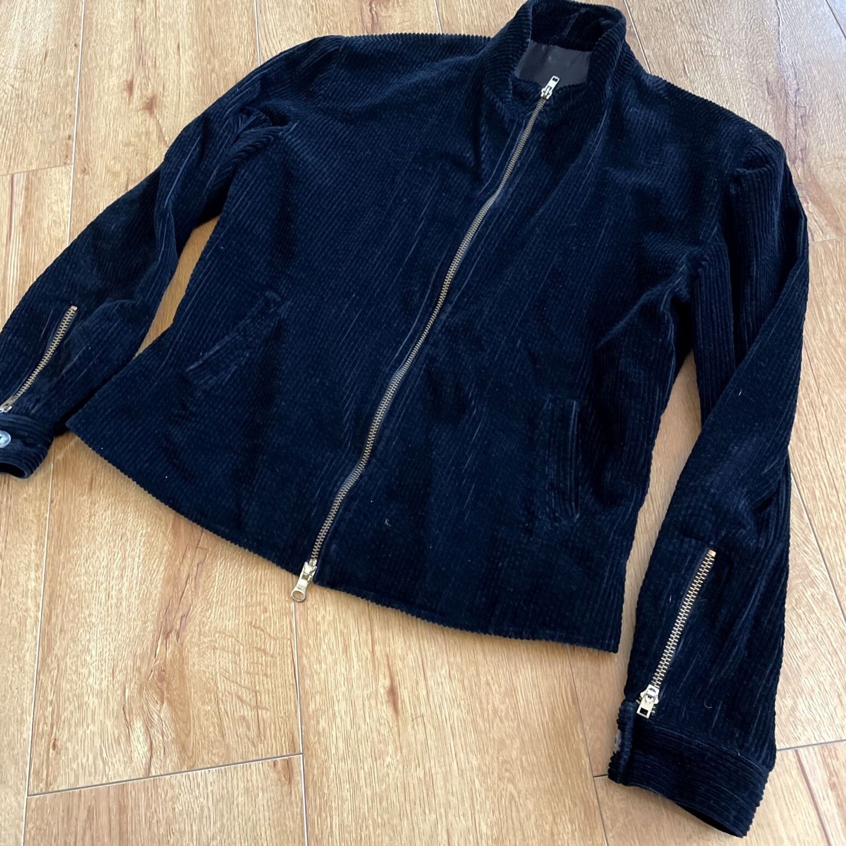 Vintage VINTAGE Didrickson Corduroy Jacket Zip Black 90s Y2K Women's S Grunge, Casual, Short Sleeve, Full Zip, Pockets, Regular Fit, Cotton Size S / US 4 / IT 40 - 2 Thumbnail