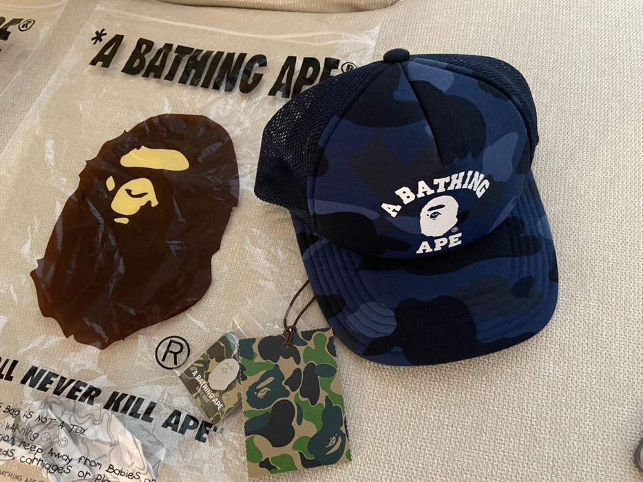 Bape Color Camo College Mesh Cap | Grailed