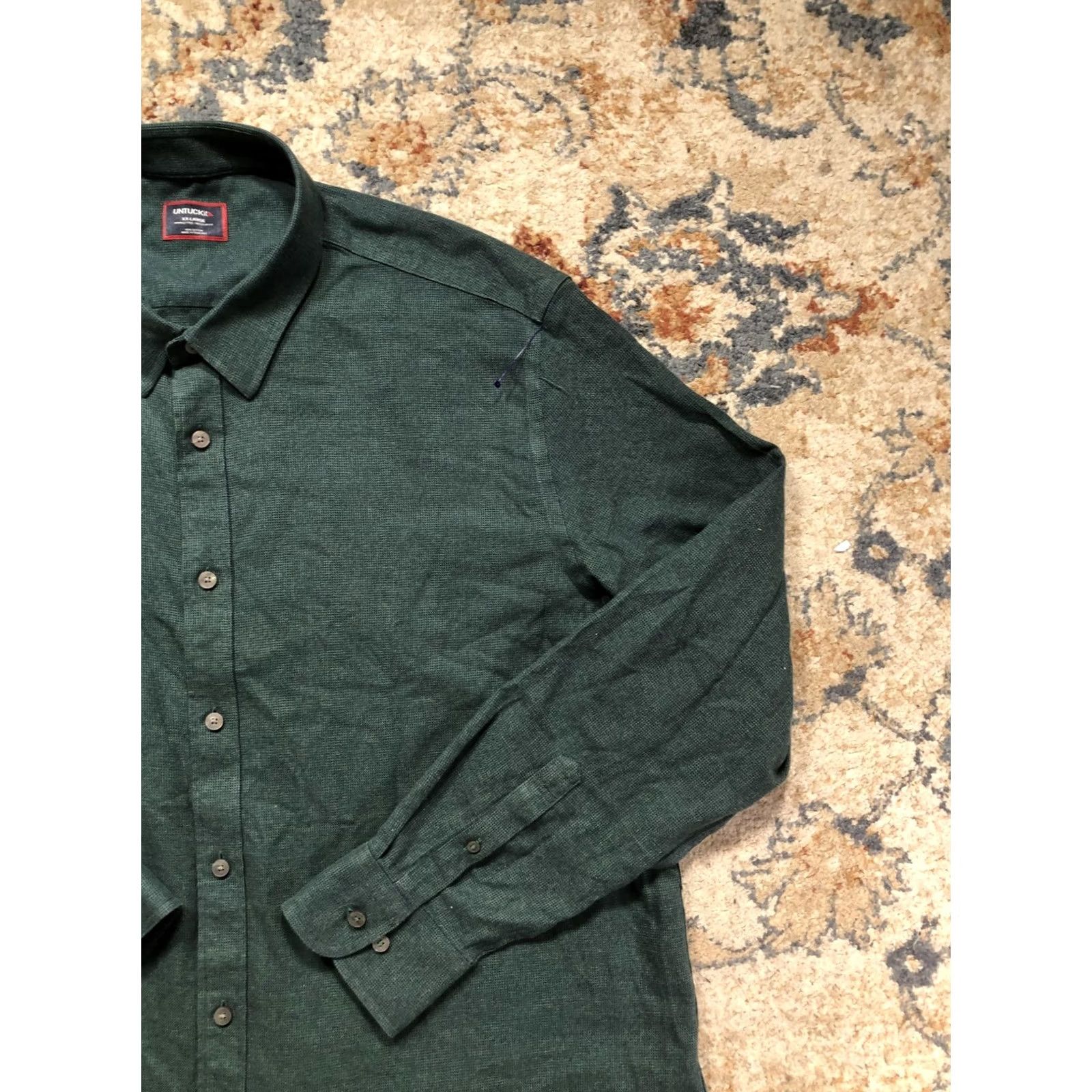 UNTUCKit UNTUCKit Shirt Mens 2XL Green Solid Non-Iron Wrinkle Free Long Sleeve Button-Up Casual Shirt Mens 2XL Green Wrinkle Free Non-Iron Button-Up Casual Size US XXL / EU 58 / 5 - 4 Thumbnail
