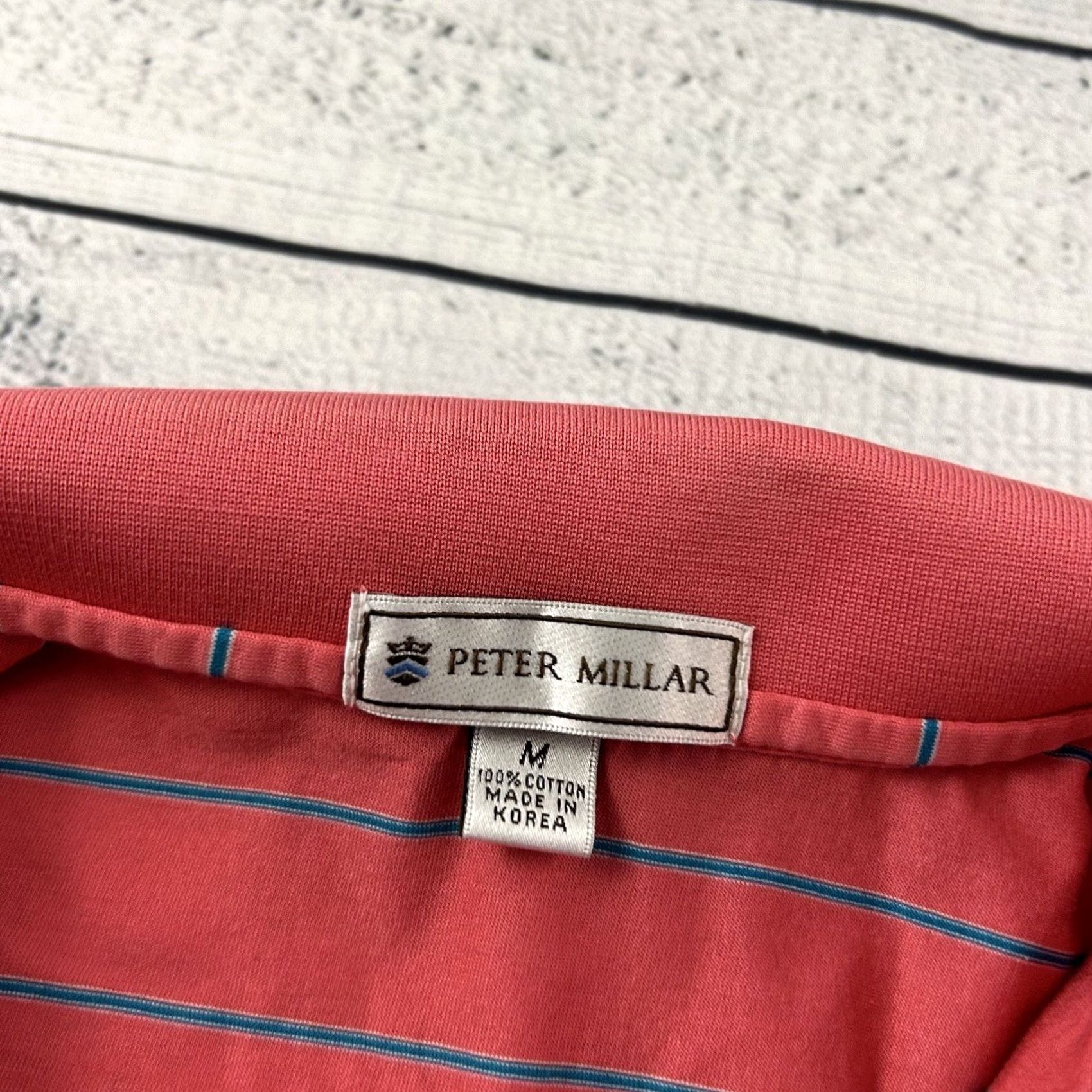 Peter Millar Peter Millar Short Sleeve Polo Shirt Mens M Pink Striped Golf Polo Shirt Size US M / EU 48-50 / 2 - 2 Thumbnail
