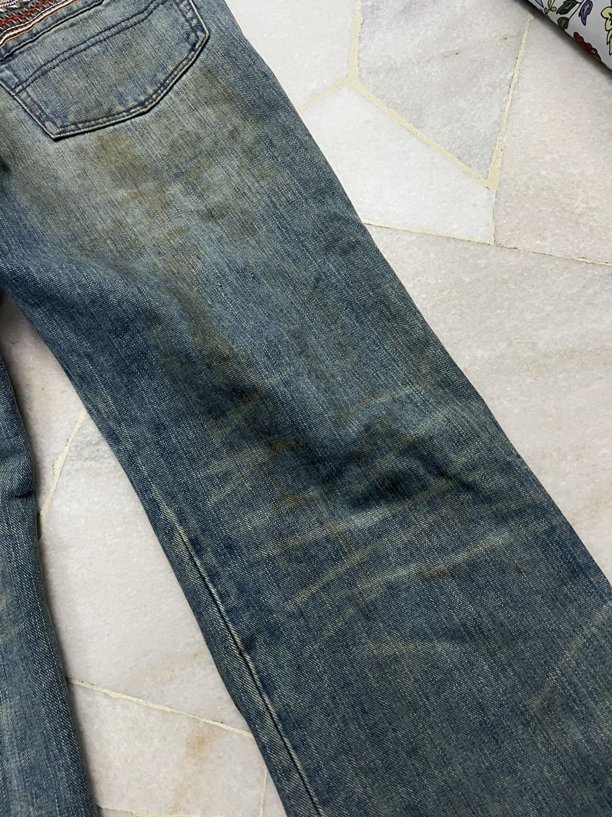 Japanese Brand × Jean × Vintage Japanese brand exhibitionist Distress Dirty Jean Size US 32 / EU 48 - 16 Thumbnail