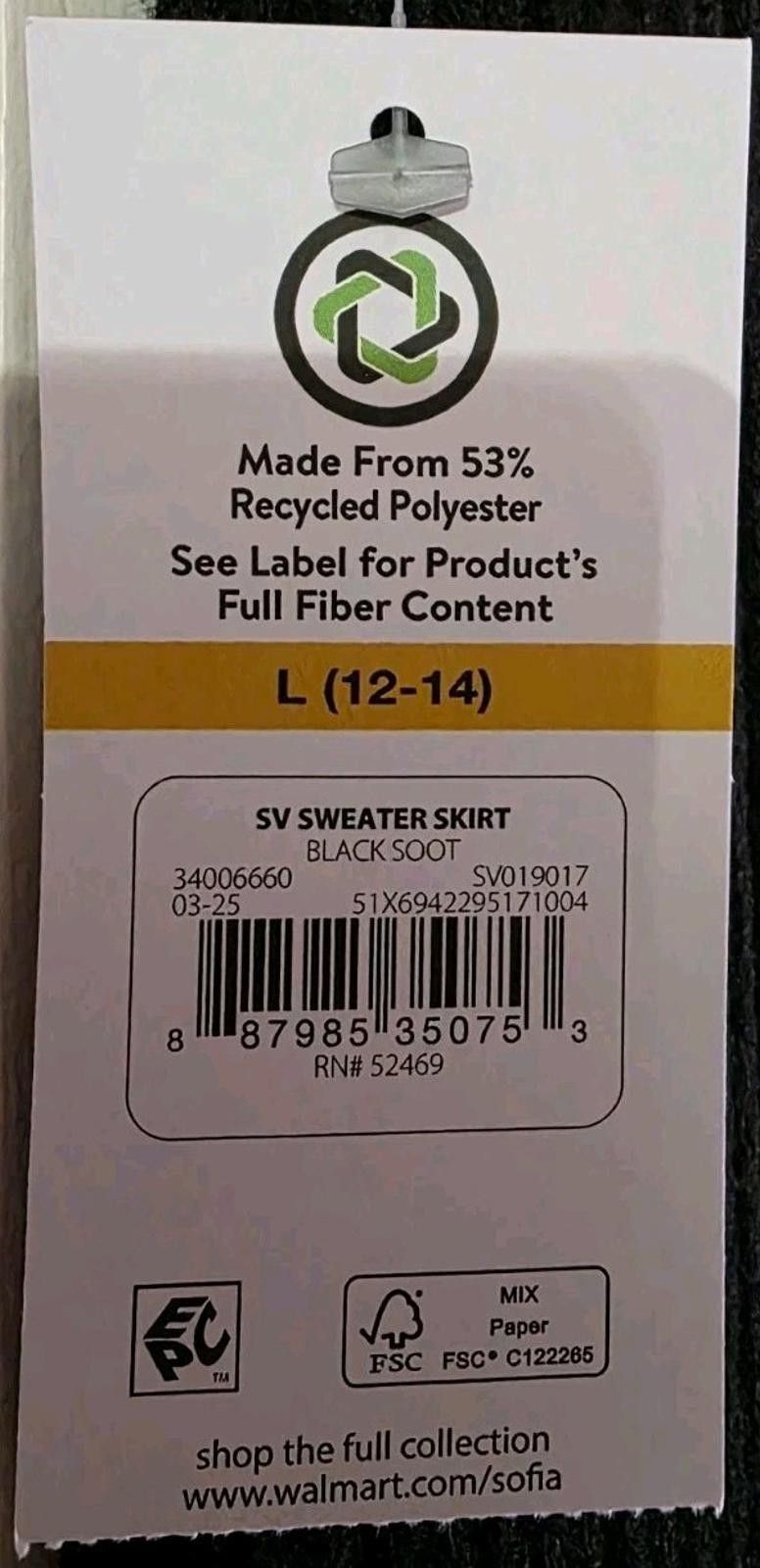 Other Sofia by Sofia Vergara Womens Pull On Sweater Skirt Black So Size 36" / US 14 / IT 50 - 7 Thumbnail