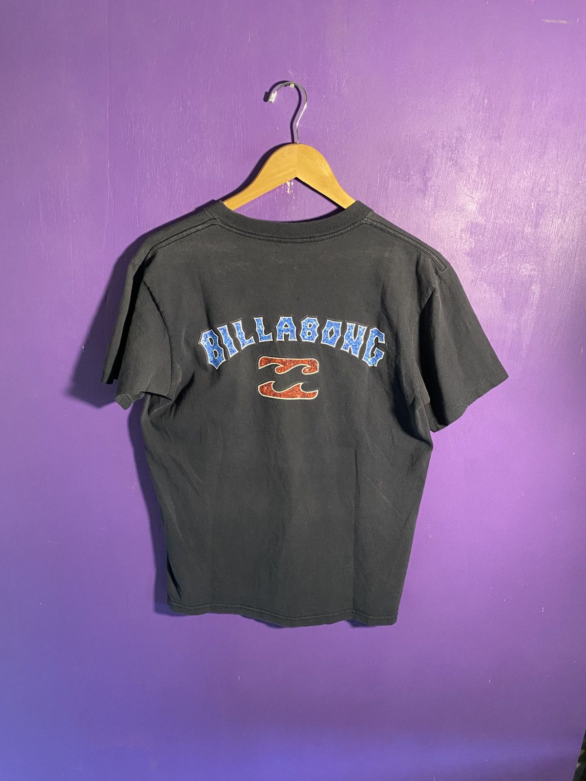 Billabong Vintage 90s Billabong logo faded mullet tee Size US M / EU 48-50 / 2 - 2 Thumbnail