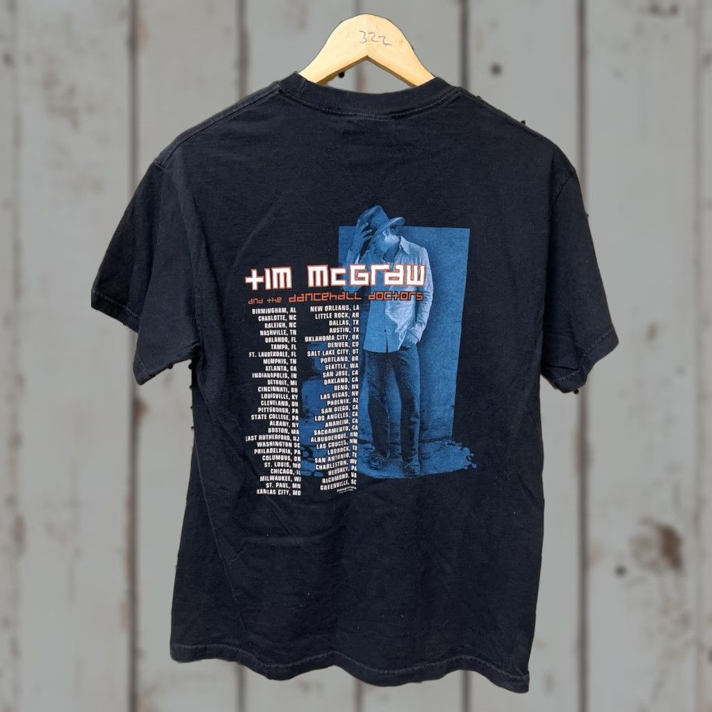 Vintage VINTAGE Tennessee River Tim McGraw & The Dancehall Doctors Graphic T Shirt Medium 2003 Concert Tour Men Black Cotton Short Sleeve Crew Neck Size US M / EU 48-50 / 2 - 1 Thumbnail