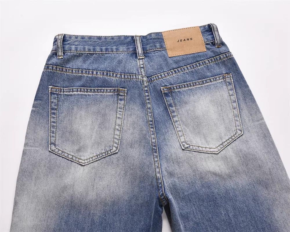 Japanese Brand × Jean Men's contrast color oversize hip-hop trendy wide-leg jeans Size US 32 / EU 48 - 5 Thumbnail