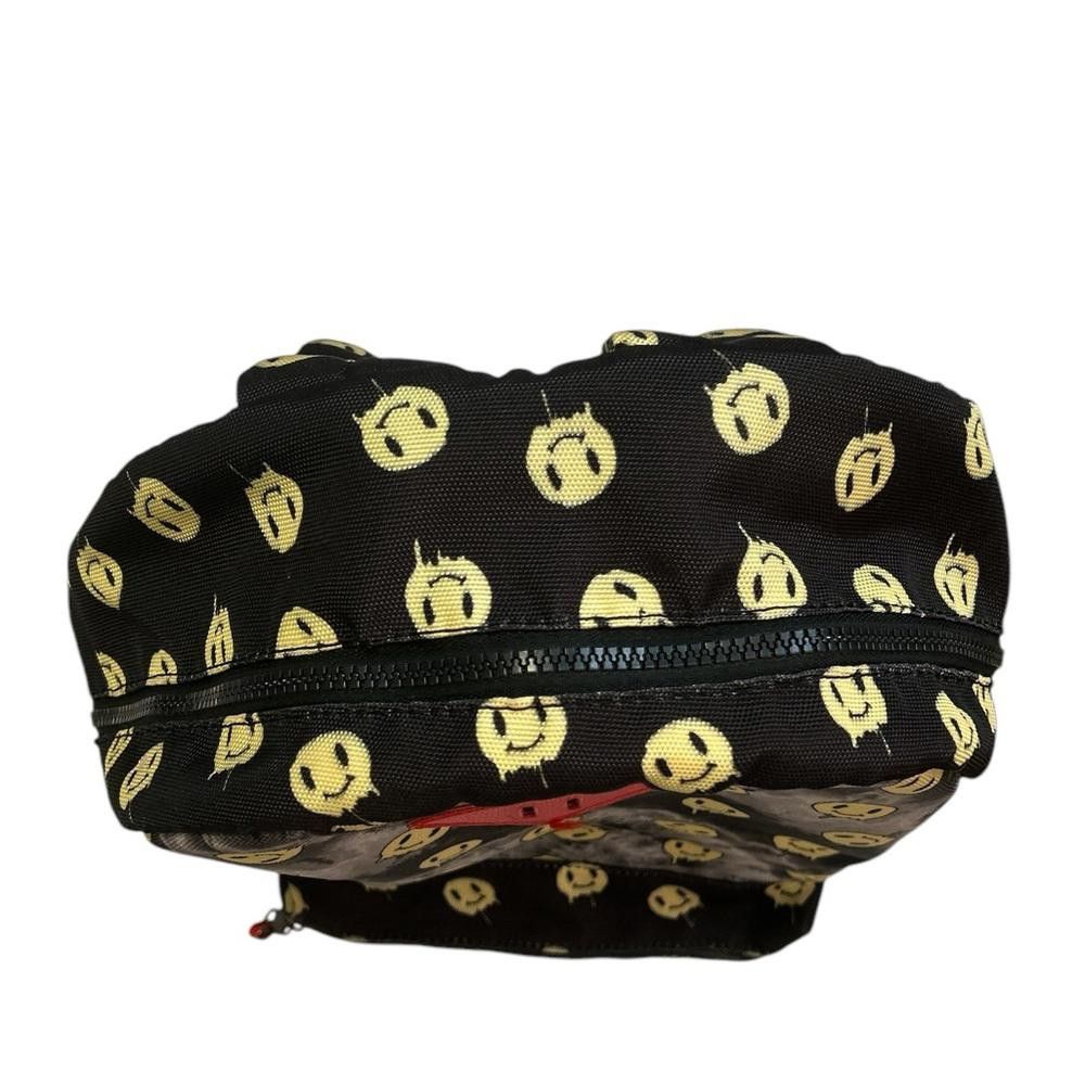 Designer Stylish Black and Yellow Melted Smiley Face Tie-Dye Backpack Size ONE SIZE - 5 Thumbnail