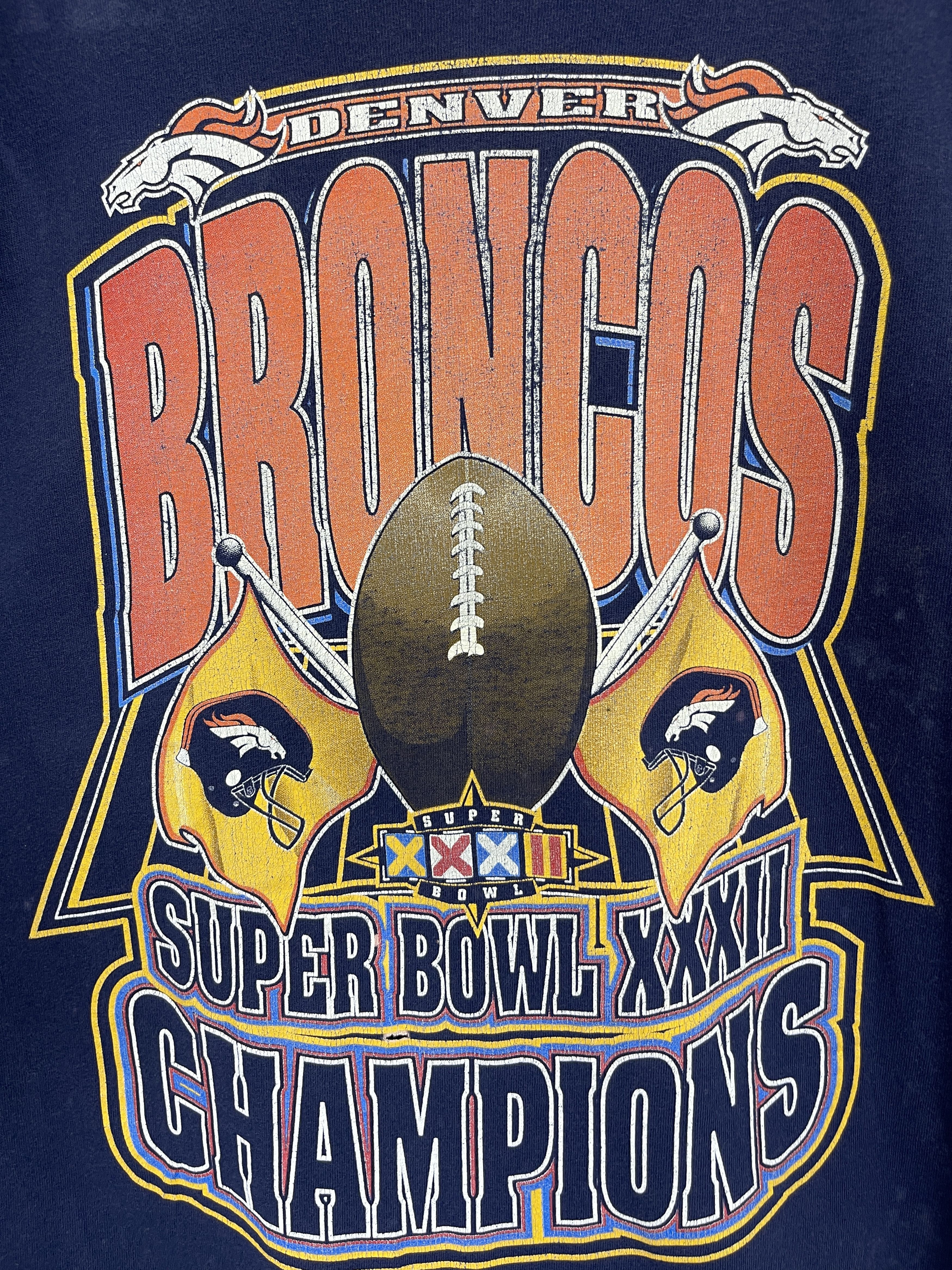 NFL × Starter × Vintage 90s Vintage Denver Broncos Super Bowl XXXII Tee TA0440 Size US L / EU 52-54 / 3 - 6 Thumbnail