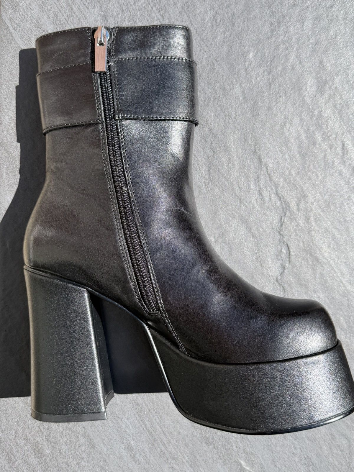 Steve Madden STEVE MADDEN |NO BOX| Siren Platform Leather Boots SCRATCHES Size US 8 / IT 38 - 4 Thumbnail