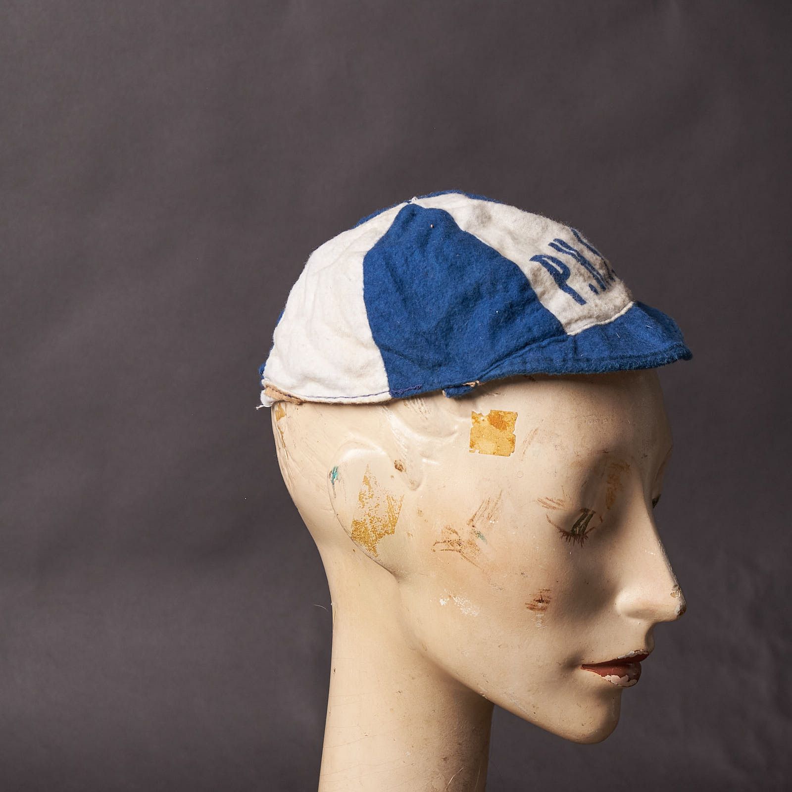 Vintage 1940s – 1950s Blue and White School Boy Cap Hat Size ONE SIZE - 1 Thumbnail
