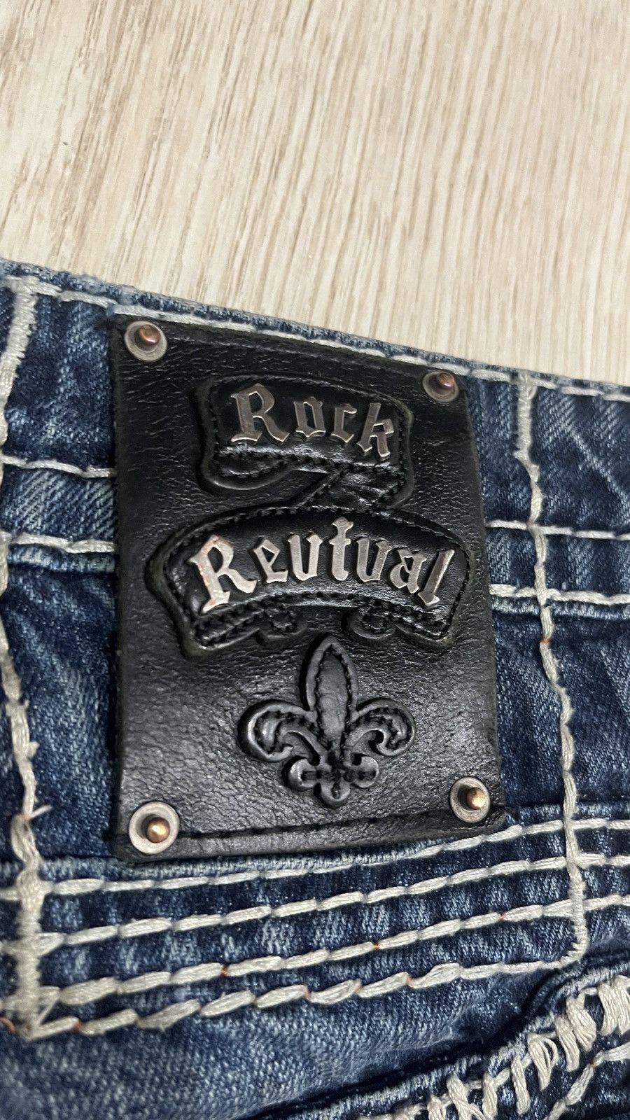 Rock Revival blue and white stitch rock revivals VERY RARE Size US 32 / EU 48 - 9 Thumbnail