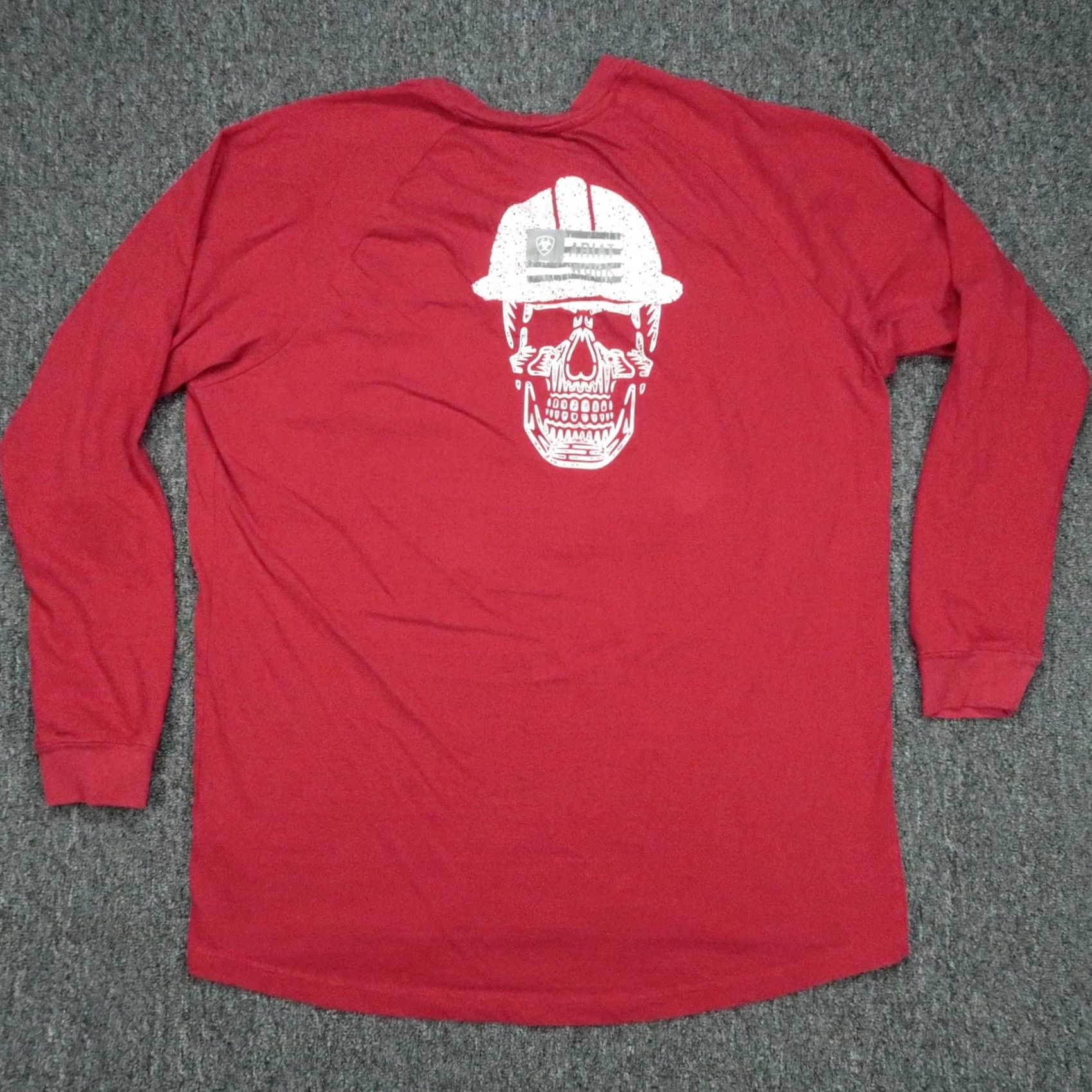 Ariat Ariat Mens XL Red Graphic Long Sleeve Tee Rebar Workwear Cotton Shirt Size US XL / EU 56 / 4 - 2 Thumbnail