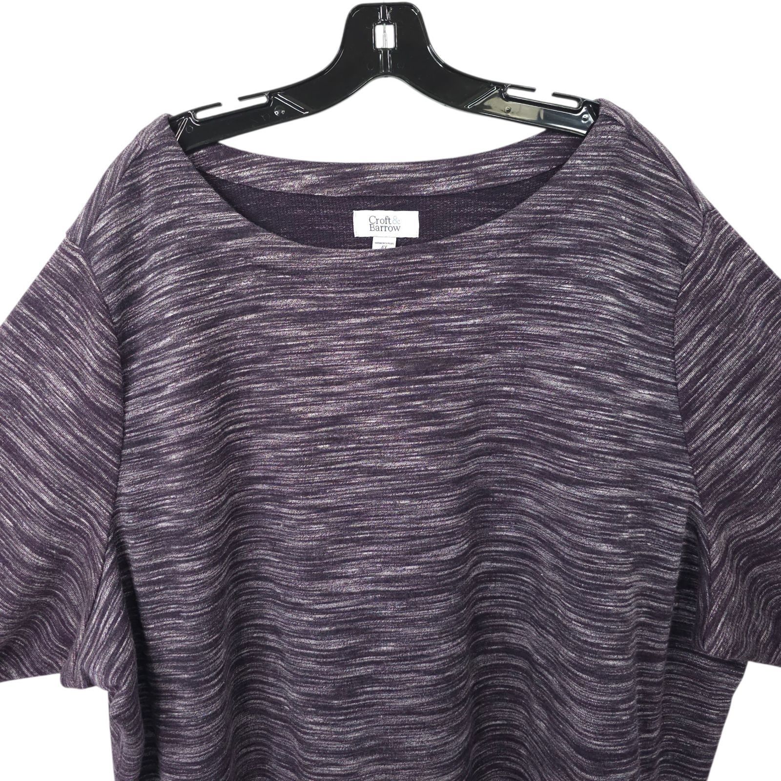 Croft & Barrow Croft & Barrow Marled Knit Tunic Top 4X Plus Boatneck Size 4XL / US 24-26 - 8 Thumbnail