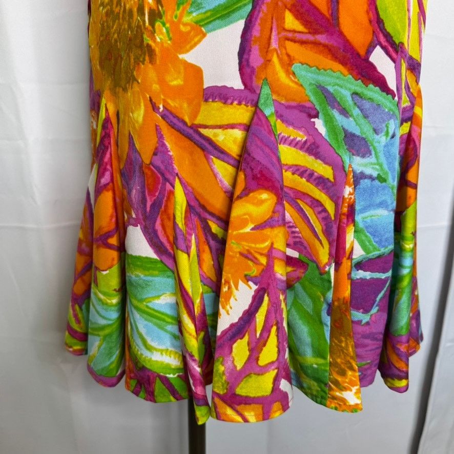 Lauren Ralph Lauren Lauren Ralph Lauren Petite Tropical Floral Flounce Dress 12P Size XL / US 12-14 / IT 48-50 - 5 Thumbnail