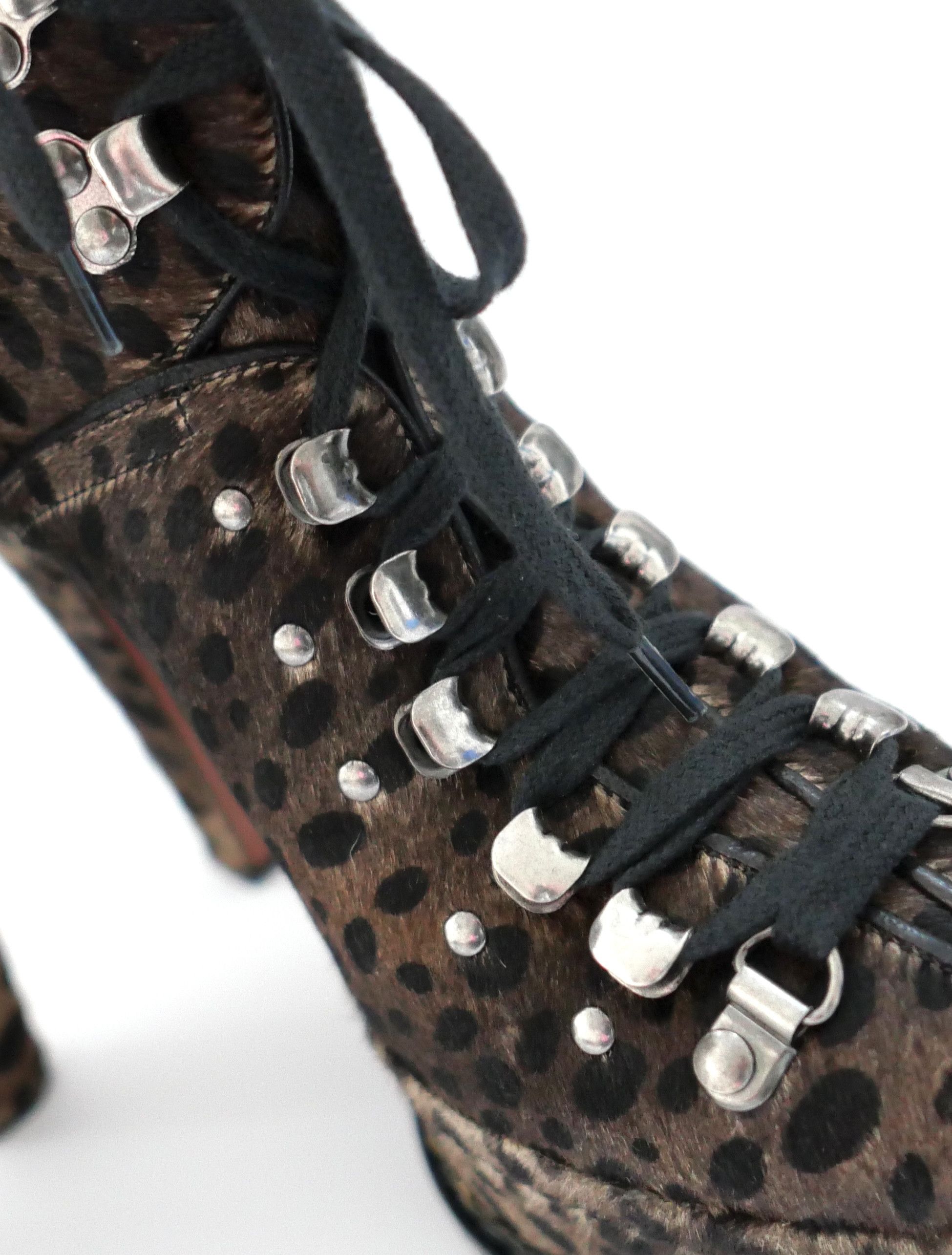 Alaia Alaia Leopard Calf Skin Platform Ankle Boots Size US 7 / IT 37 - 4 Thumbnail
