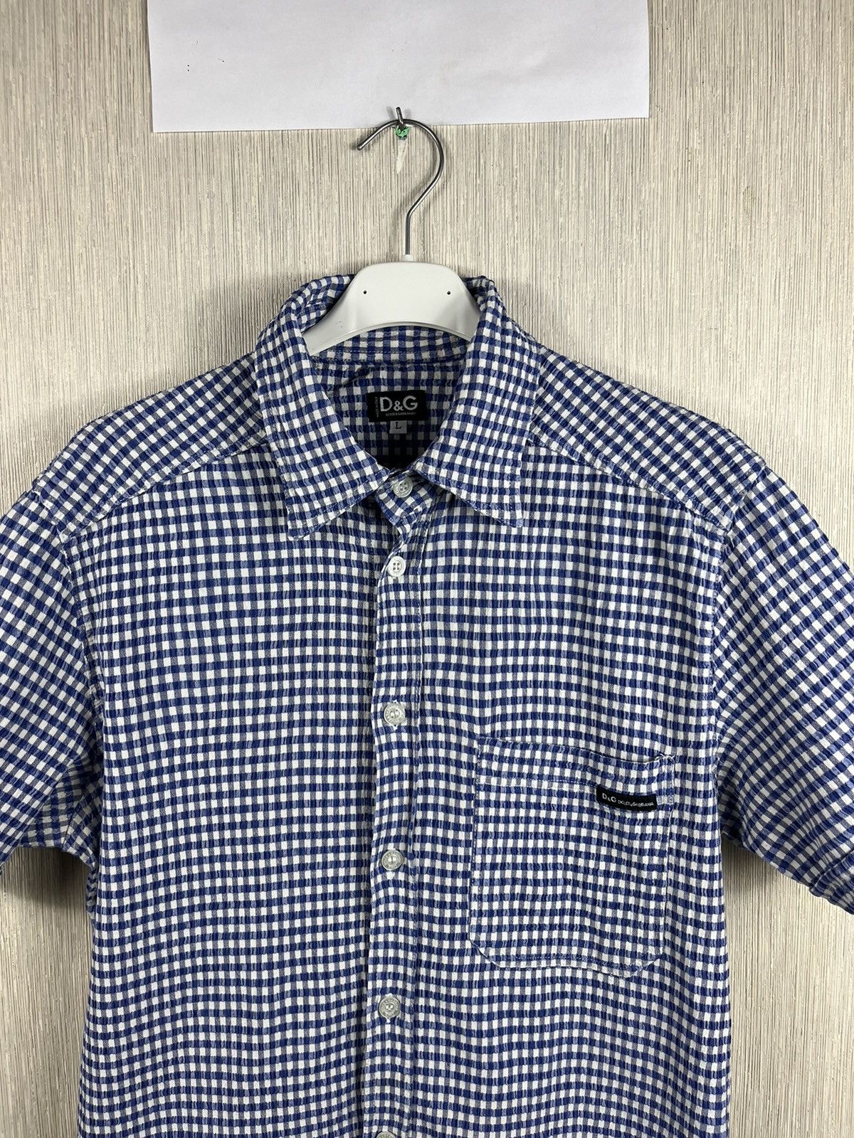 Dolce & Gabbana × Vintage Vintage Dolce & Gabbana gingham plaid checked pocket shirt Size US L / EU 52-54 / 3 - 3 Thumbnail