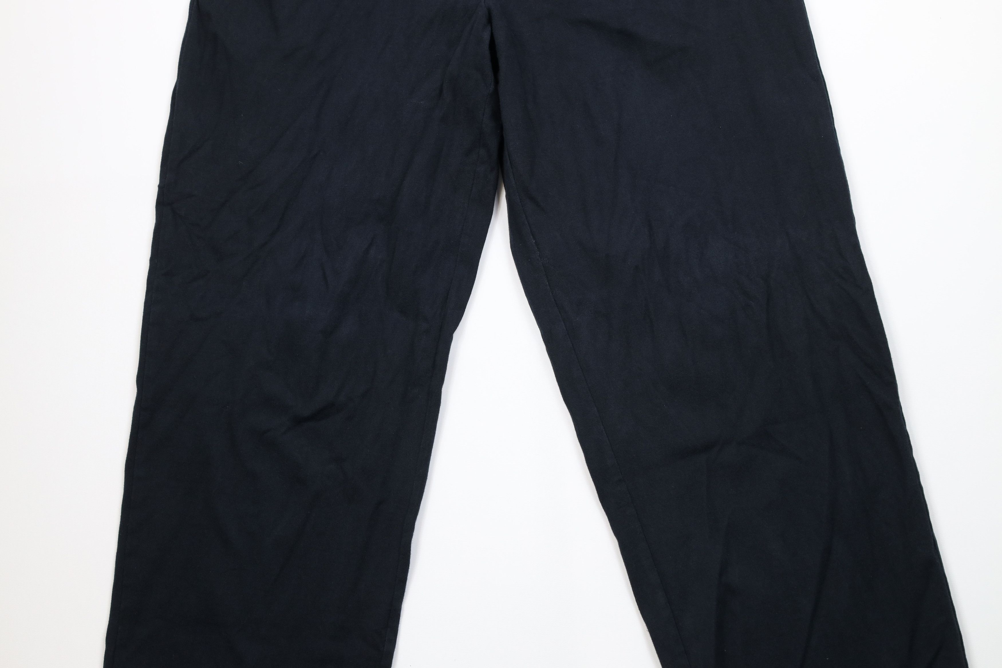 Lands' End Vintage 90s Lands End Blank Cotton Ribbed Knit Pants Black Size US 36 / EU 52 - 3 Thumbnail