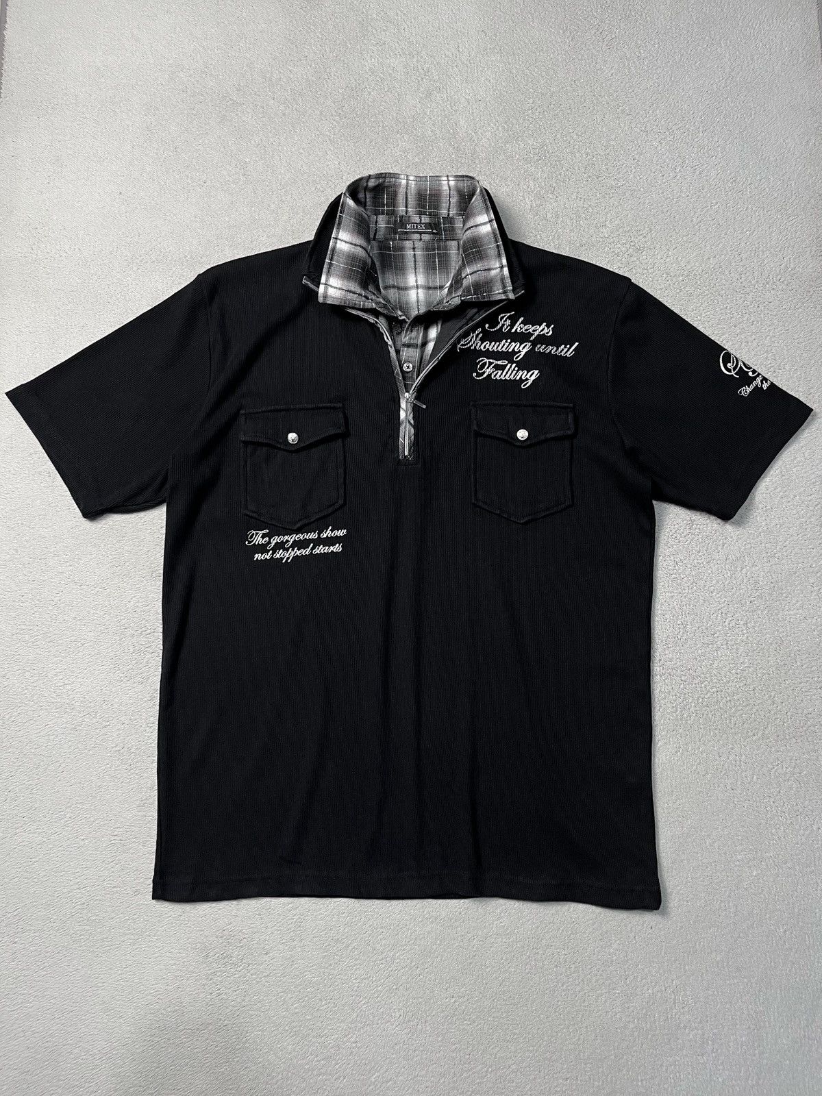 Japanese Brand Mitex Poem Double Layer Polo Shirt Lgb Style Size US L / EU 52-54 / 3 - 1 Thumbnail