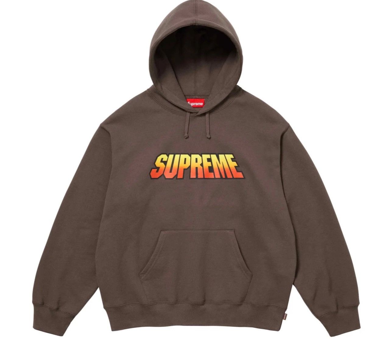 Image of Supreme Gradient Logo Hoodie in Brown, Men's (Size 2XL)