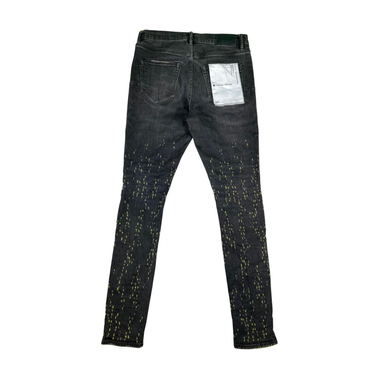 Purple Brand Purple Brand "Shotgun" Black Wash & Yellow Jeans Size US 29 - 2 Thumbnail