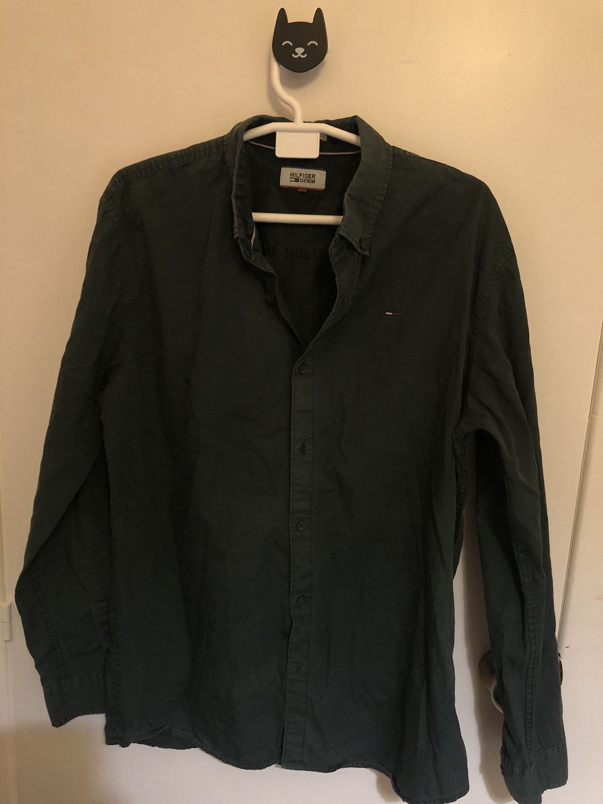 Tommy Hilfiger × Vintage Dark Green Vintage Tommy Hilfiger Shirt Size US L / EU 52-54 / 3 - 1 Thumbnail