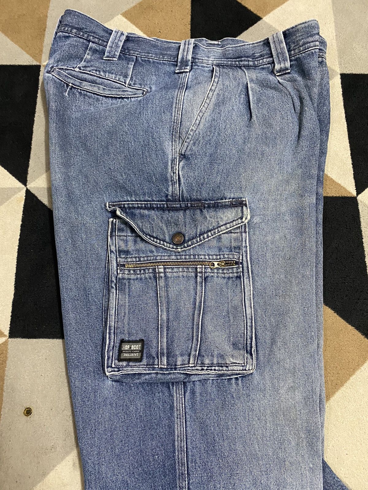 Hope Vintage Avant Garde Faded Wash Cargo Jeans Size US 34 / EU 50 - 9 Thumbnail