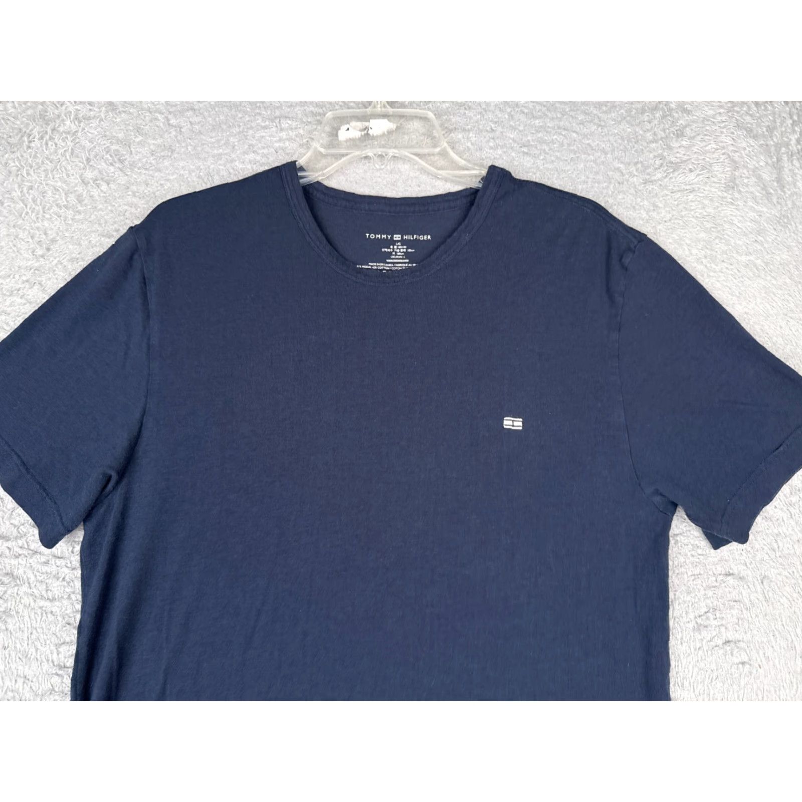 Tommy Hilfiger Tommy Hilfiger Shirt Adult Large Blue Short Sleeve 100% Cotton Crew Neck Logo Size US L / EU 52-54 / 3 - 4 Thumbnail