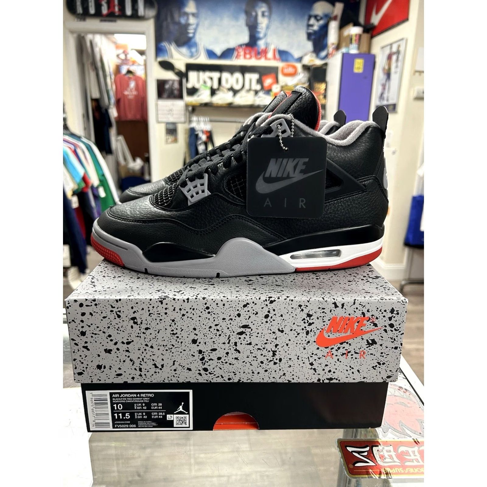 Jordan Brand Air Jordan 4 Retro BRED Reimagined 2024 Nike Sneaker Mens US 10 Black FV5029 006 10286-1 Size US 9 / EU 42 - 4 Thumbnail