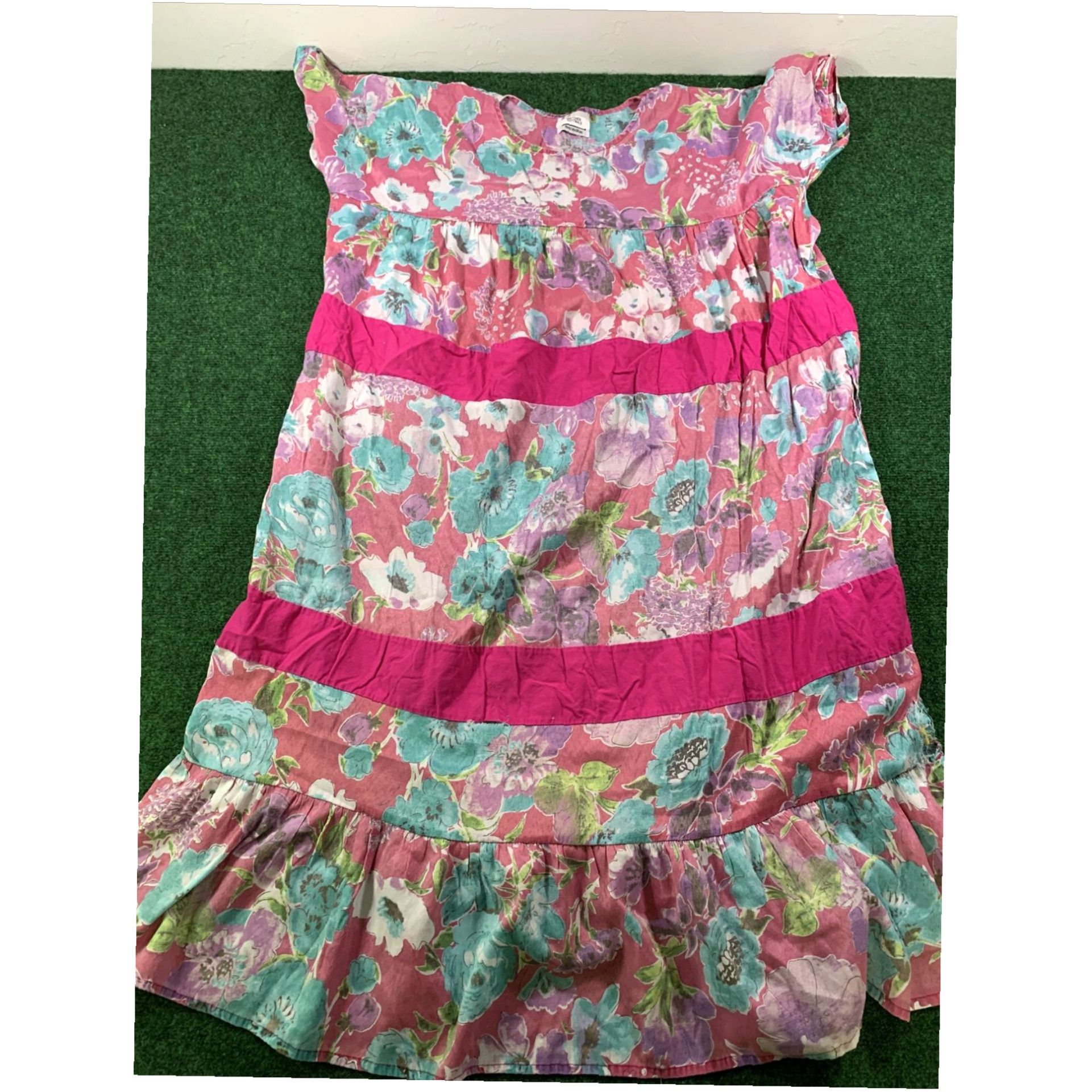 Pinko VTG MUUMUU Pink Floral W/pockets Size Large Day Dress Size L / US 10 / IT 46 - 2 Thumbnail