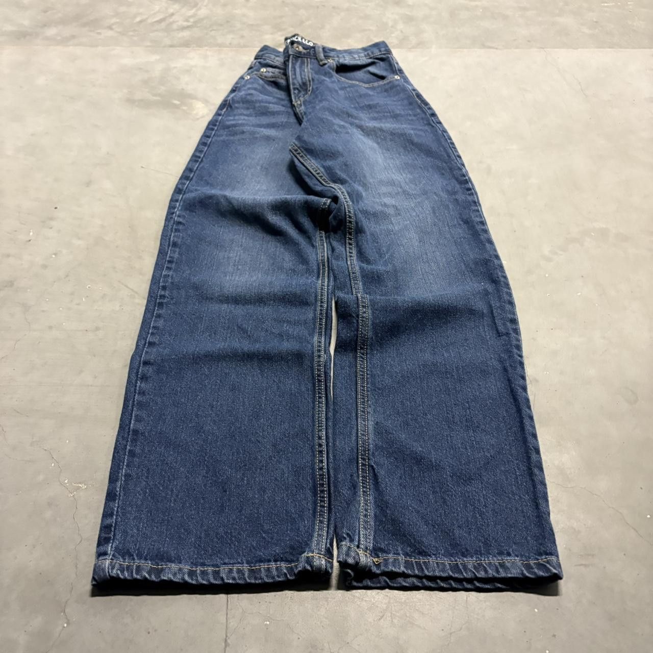 Japanese Brand × Vintage Vintage Y2K/2000s Baggy Dark Wash Denim Jeans! Size US 29 - 1 Thumbnail