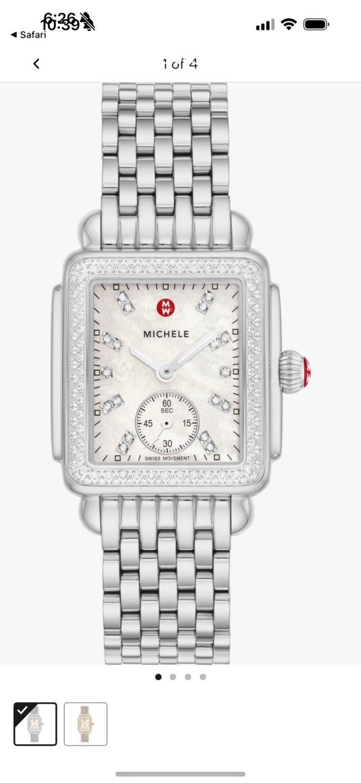 Other Michele bracelet watch with diamond bezel Size ONE SIZE - 1 Thumbnail
