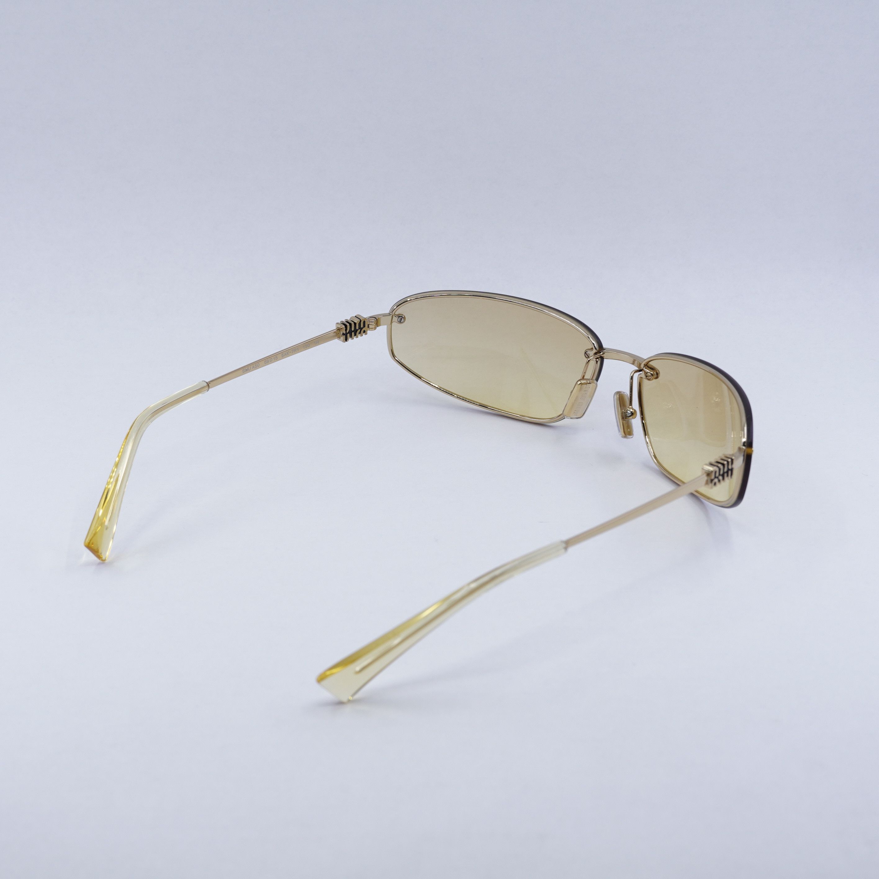 Miu Miu Miu Miu MUA50S 5AK7R1 Sunglasses Gold Rectangle Frame Size ONE SIZE - 12 Thumbnail