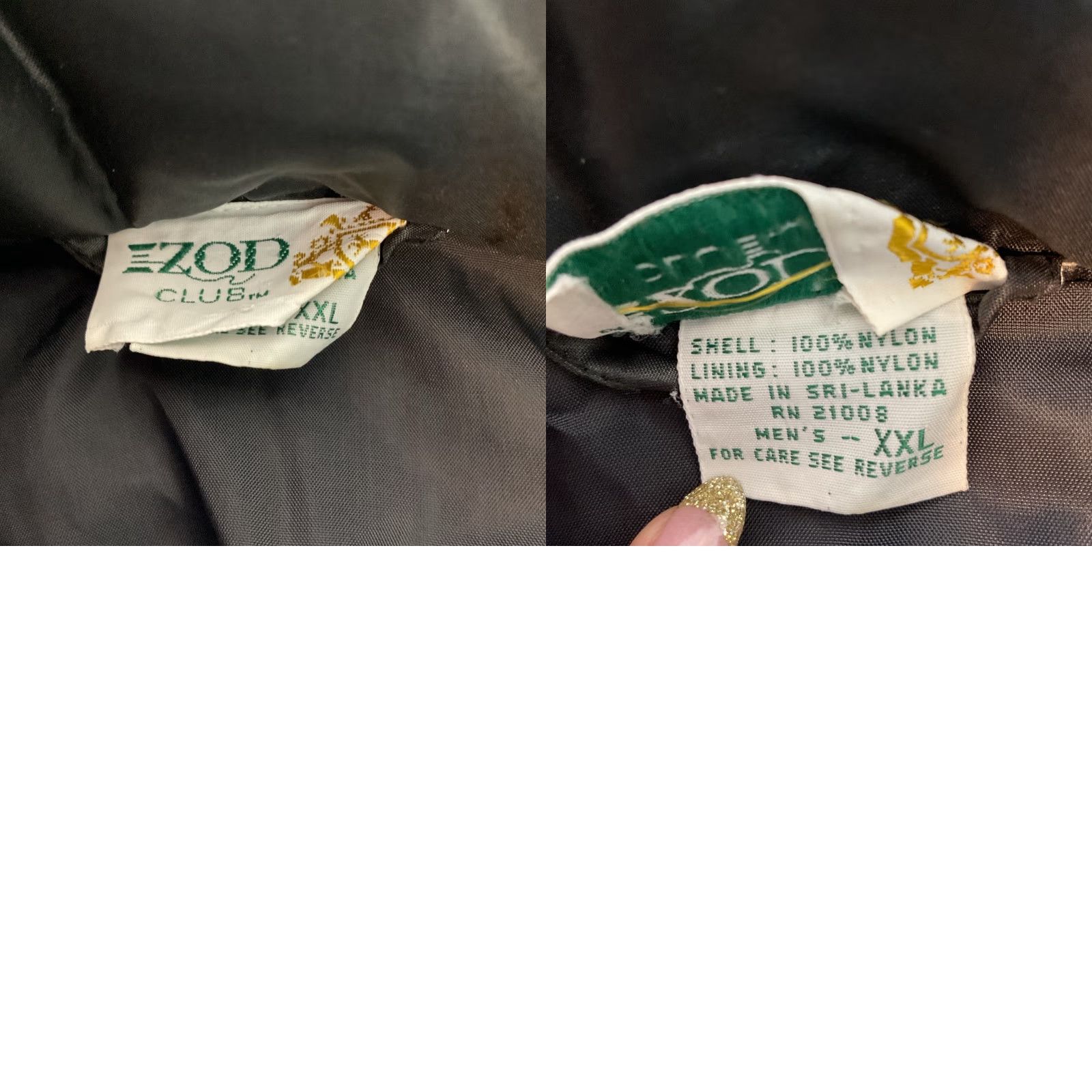VINTAGE IZOD Club Jacket Mens 2XL Black Full Zip Athletic Windbreaker Outdoor Golf Jacket (2XL)