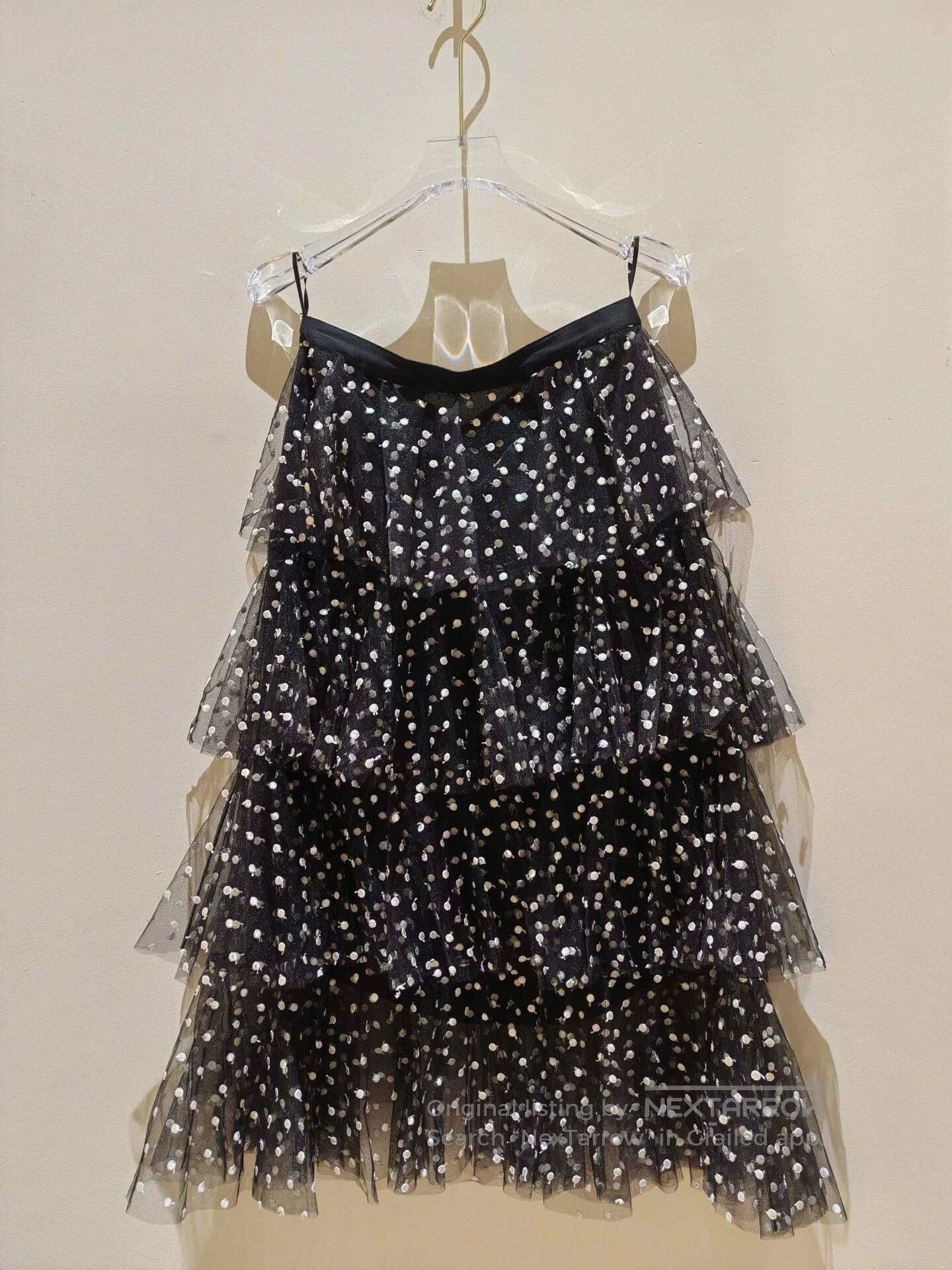 Philosophy di Lorenzo Serafini Philosophy Polka Dot Tulle Tiered Skirt. Size 28" / US 6 / IT 42 - 1 Thumbnail