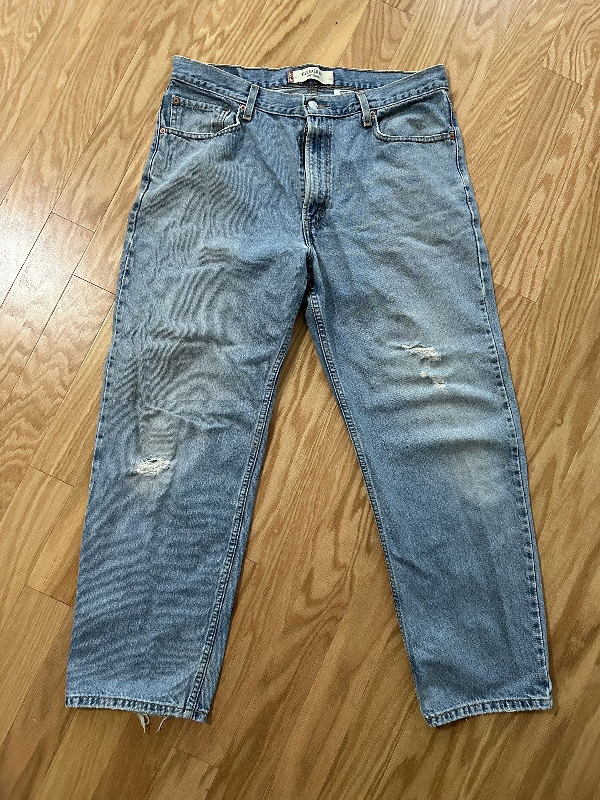 Levi's × Vintage Levi's 550 Light Wash Relaxed Fit Distressed Denim Jeans Size US 36 / EU 52 - 1 Thumbnail