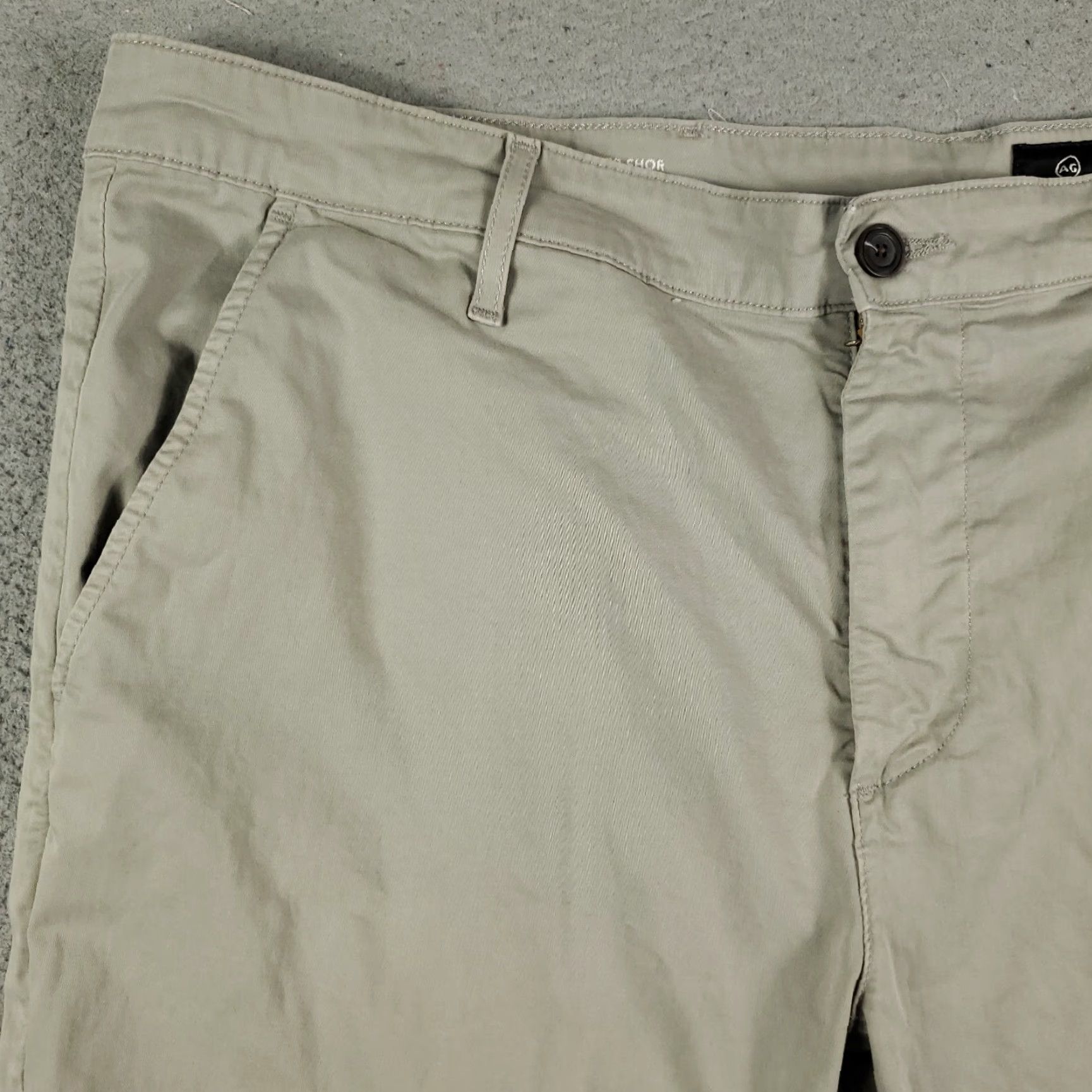 Vintage VINTAGE AG Adriano Goldschmied Shorts Mens Size 38 Chino Flat Front Beige Cotton Casual Size US 38 / EU 54 - 2 Thumbnail