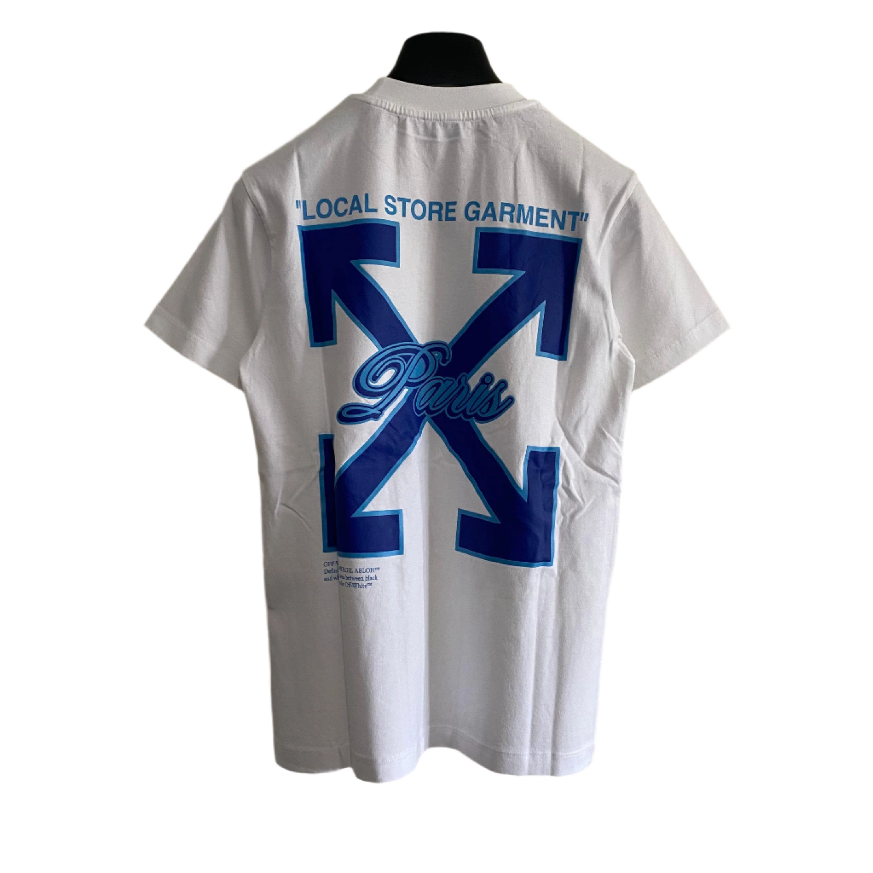Off-White White Blue Local Store "Paris" T-Shirt Size XXS / US 00 / IT 34 - 1 Thumbnail