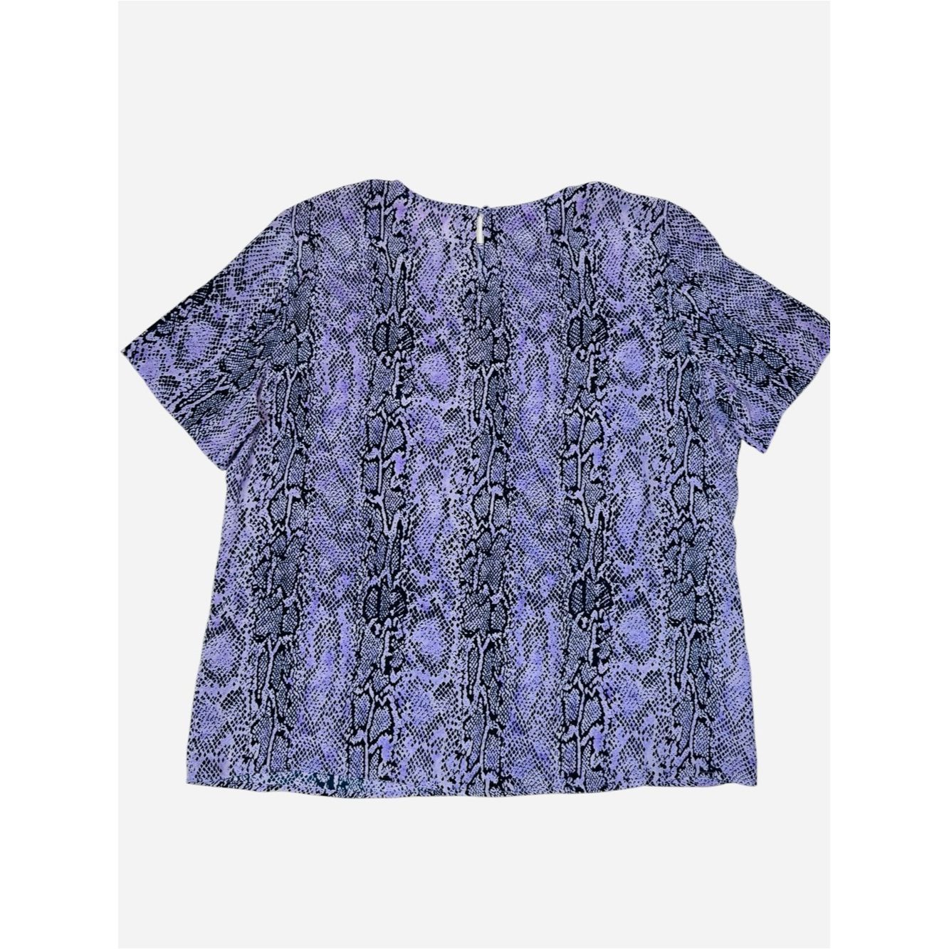 Worthington New Worthington 100% Silk Lavender Snake Print Short Sleeve Size L / US 10 / IT 46 - 3 Thumbnail