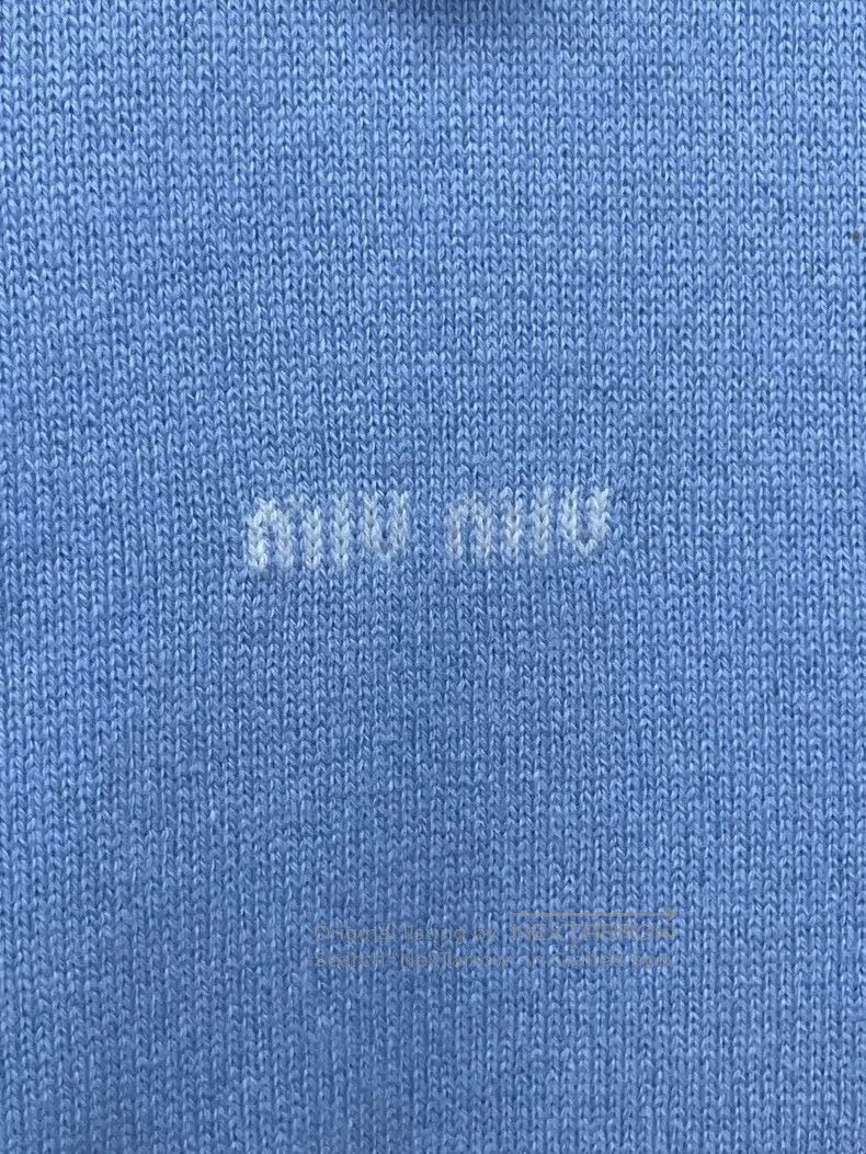 Miu Miu Miu Miu 36 Blue Polo neck knit cardigan Size S / US 4 / IT 40 - 3 Thumbnail