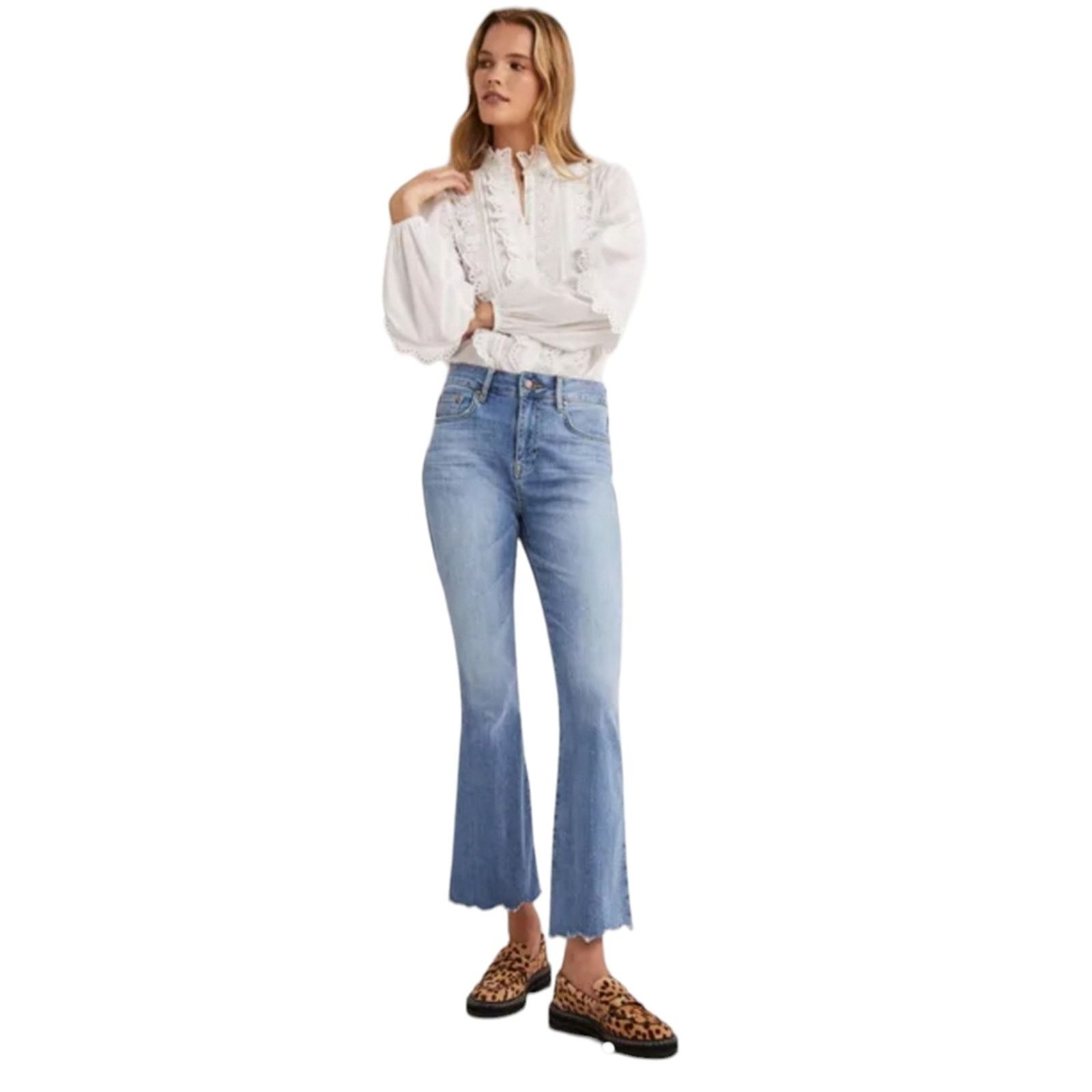 Boden Boden Fitted Cropped Flare Jeans 8 Size 30" / US 8 / IT 44 - 2 Thumbnail