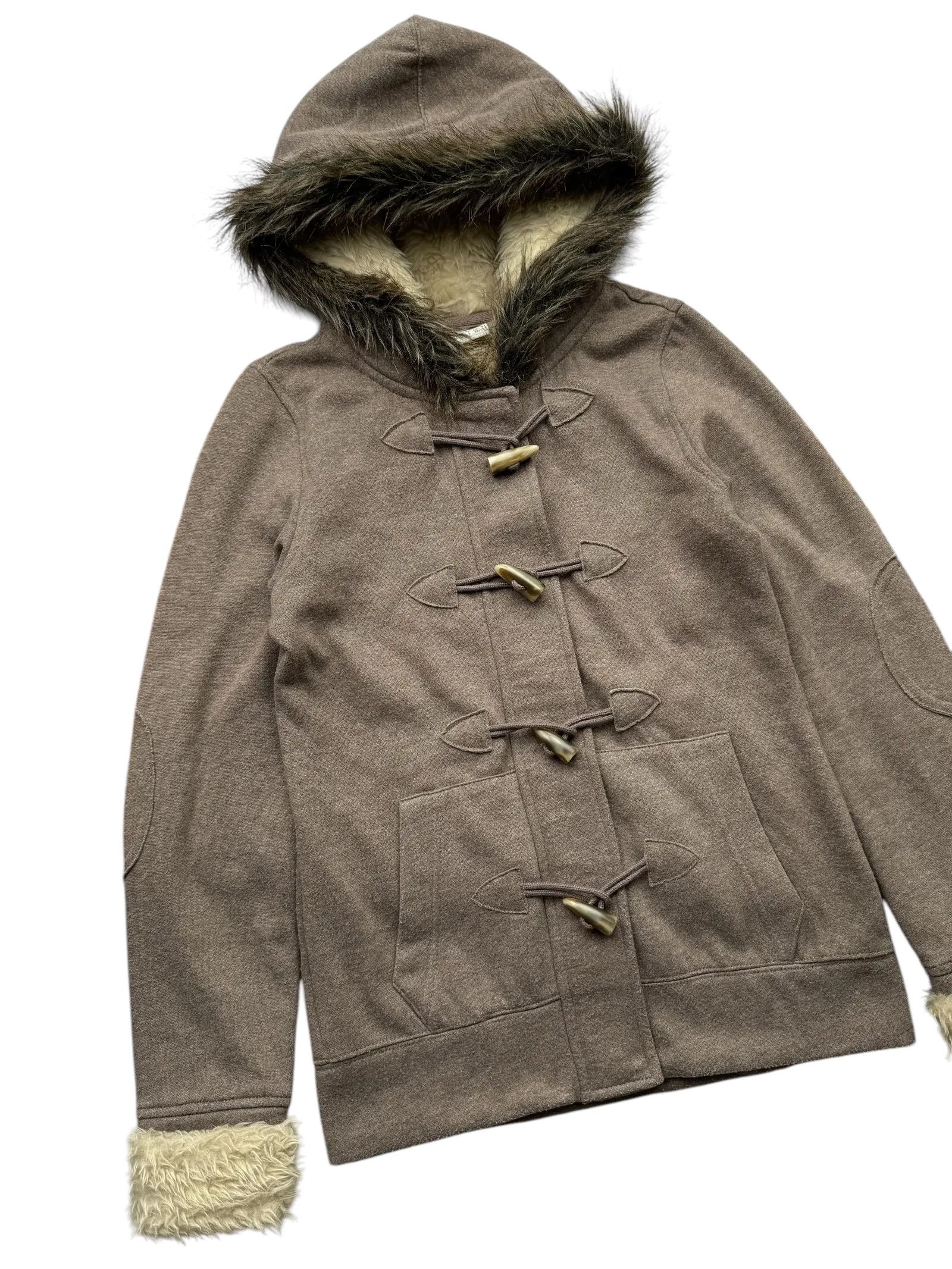 Japanese Brand Y2K Hoodie With Faux Fur Hood(V149) Size XS / US 0-2 / IT 36-38 - 2 Thumbnail