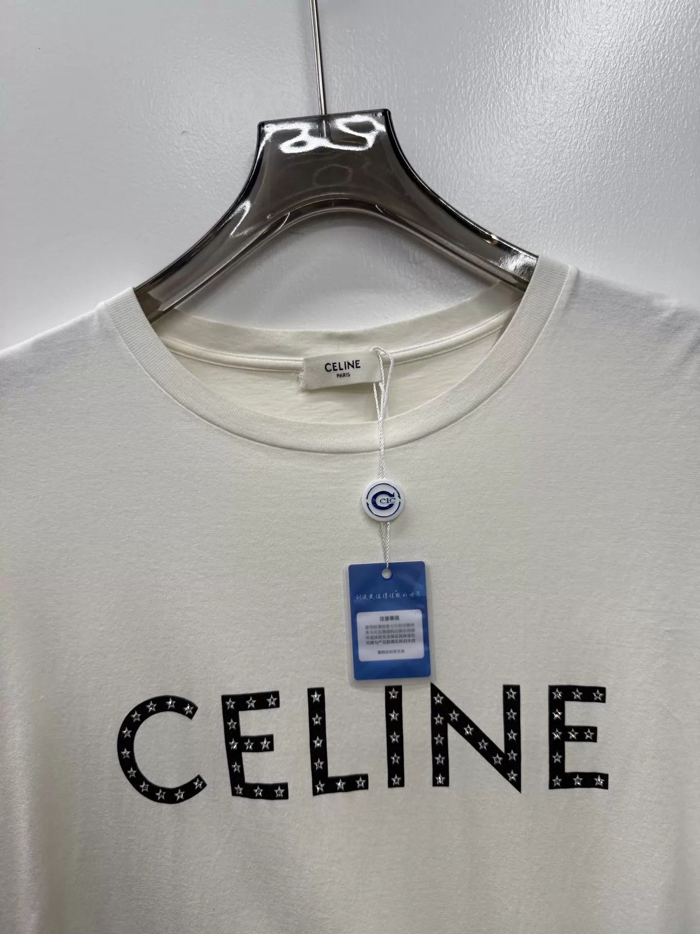 Celine Celine Classic Star Crystal White Short Sleeve Tee Size M / US 6-8 / IT 42-44 - 2 Thumbnail
