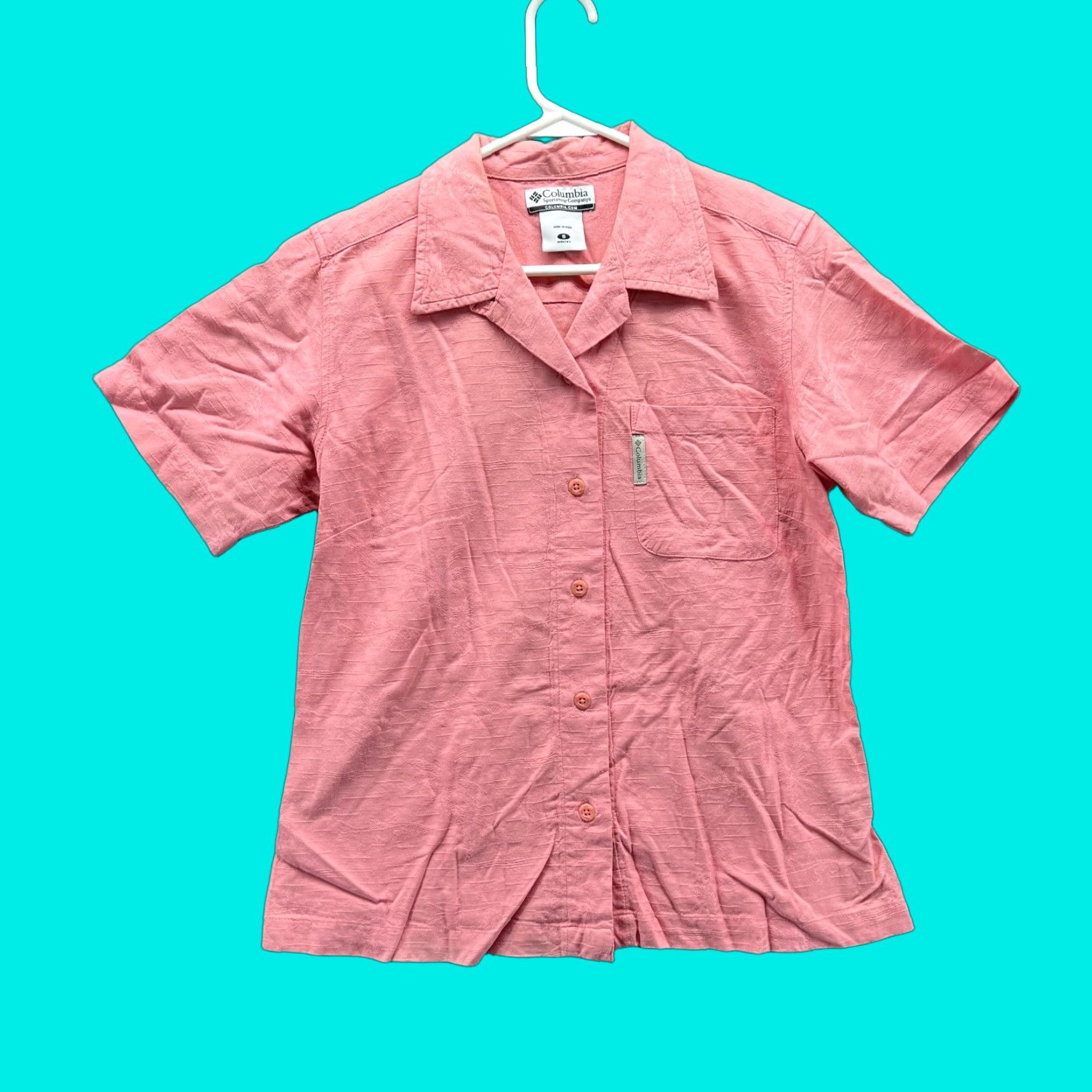 Pinko VINTAGE Columbia Shirt Women Small Pink Casual Button Down Sportswear Linen Short Sleeve Collared Button-Up All Seasons Spring Summer Winter Regular Size S / US 4 / IT 40 - 1 Thumbnail