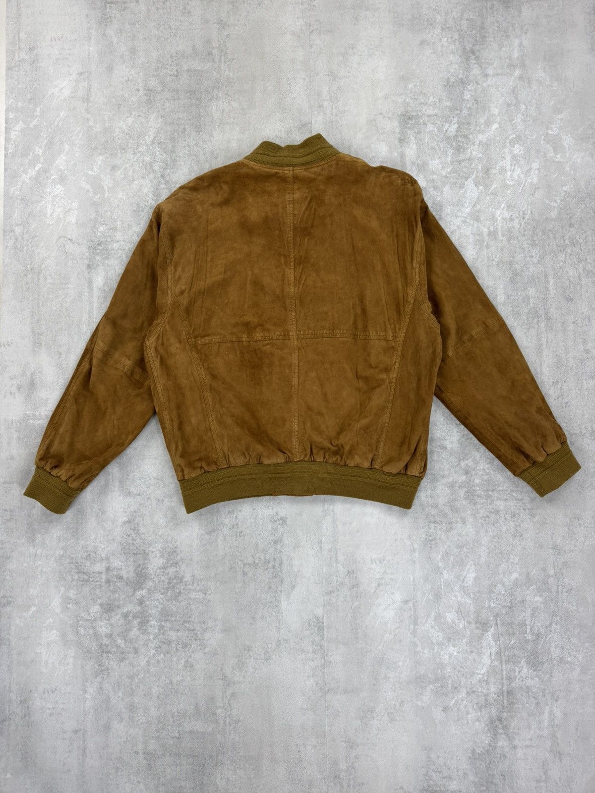 Other Vintage Suede Bomber Jacket Old Money Preppy Leather JKT Size US L / EU 52-54 / 3 - 3 Thumbnail