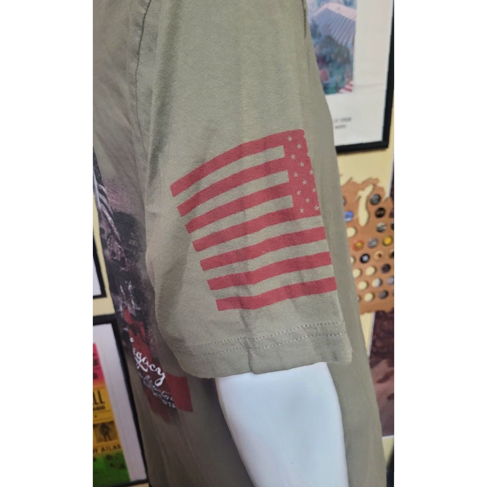 Vintage Grunt Style USA Patriotic T Shirt XL Green Men Short Sleeve Nurse Clara Barton Angel of the Battlefield Shirt 2000s Patriotic USA Size US XL / EU 56 / 4 - 4 Thumbnail